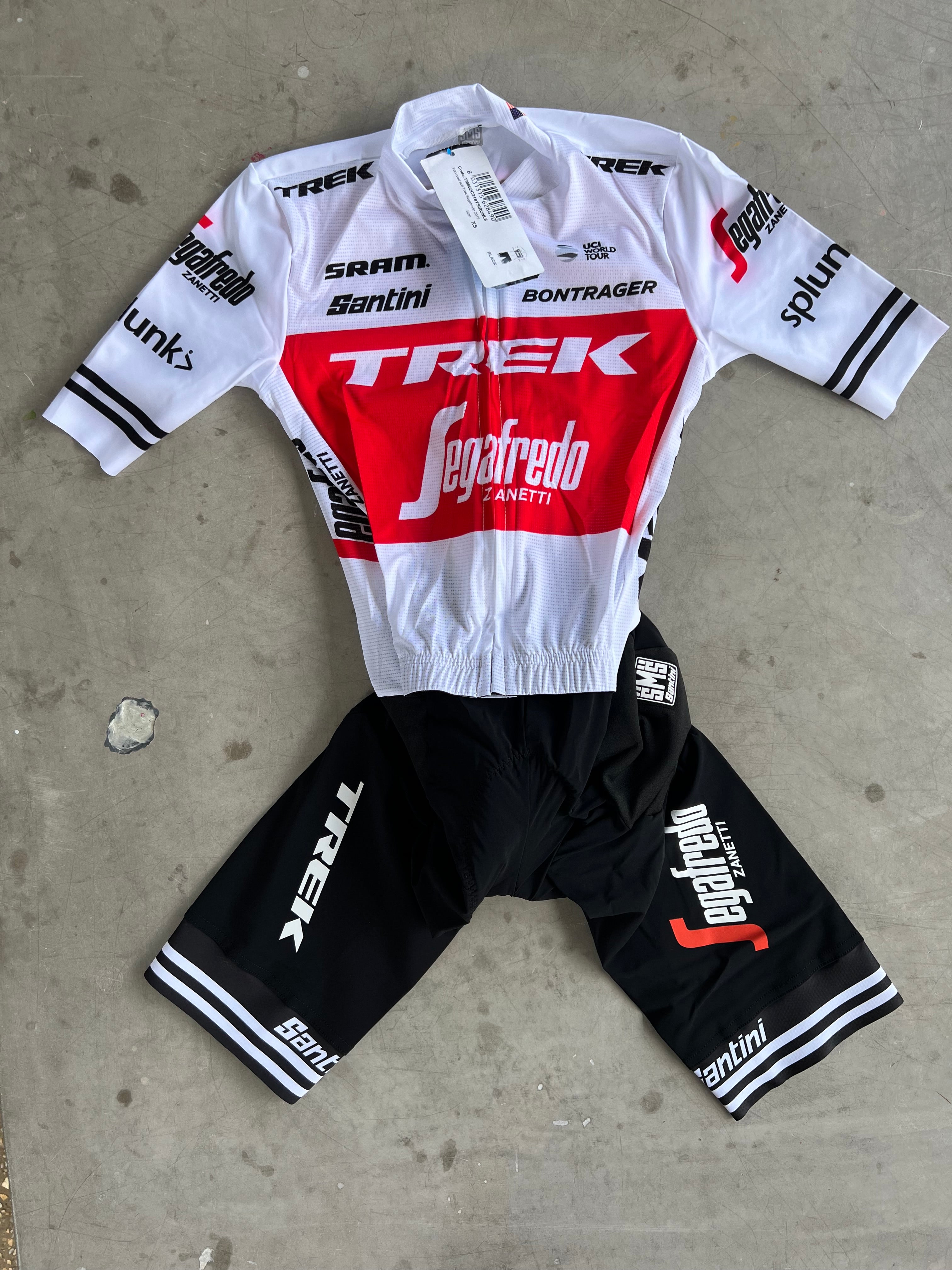 Trek Segafredo | Santini Lightweight Road Suit | White | Rider