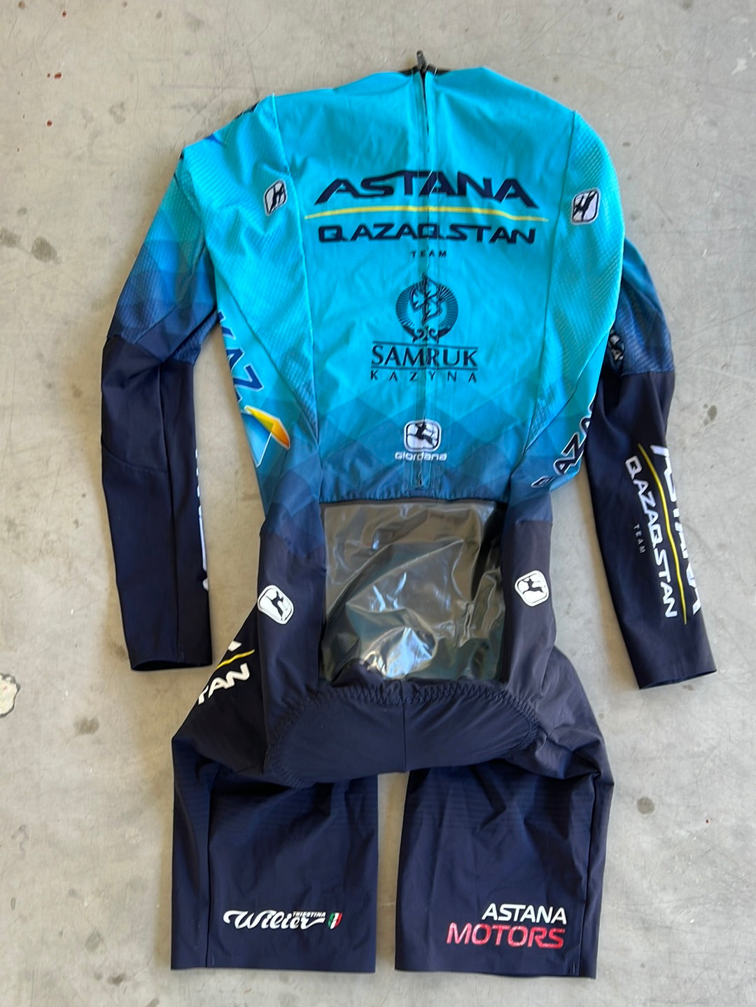 Long Sleeve TT Suit / Skinsuit | Giordana | Astana Qazaqstan | Pro-Issued Cycling Kit