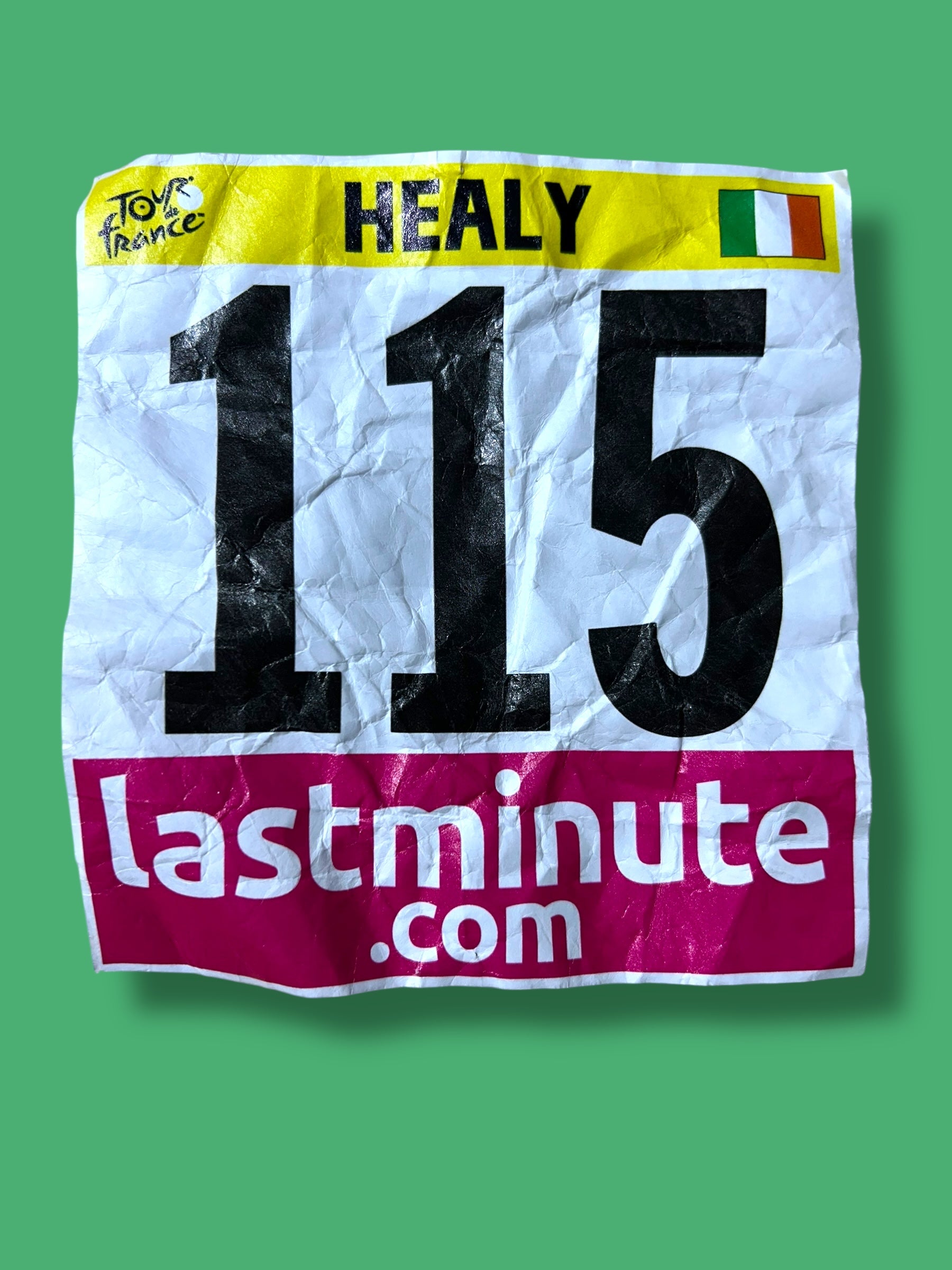 Ben Healy Tour de France Race Number (115) - Original | Pro Team Cycling Kit