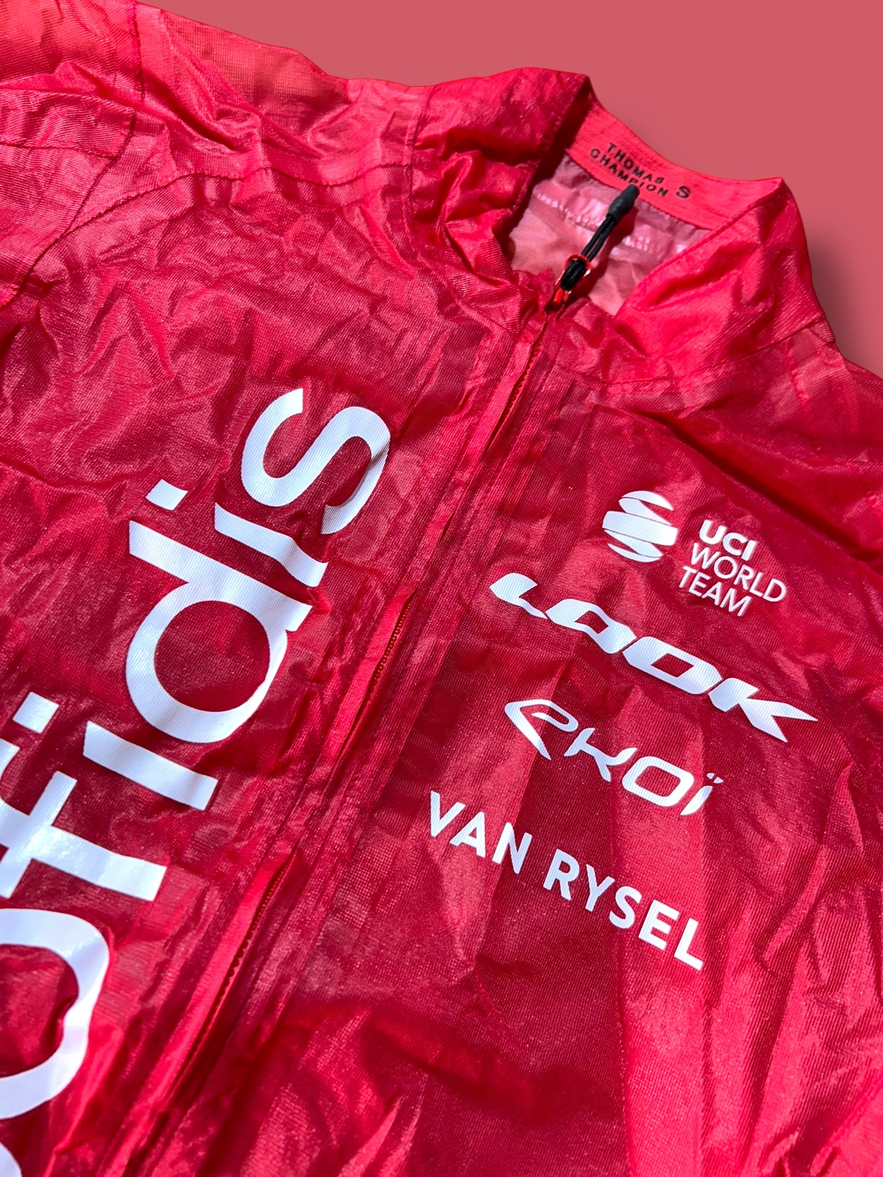 Rain Cape Packable Rider Issued Winter WIndstopper| Van Rysel | Cofidis| Pro Cycling Kit