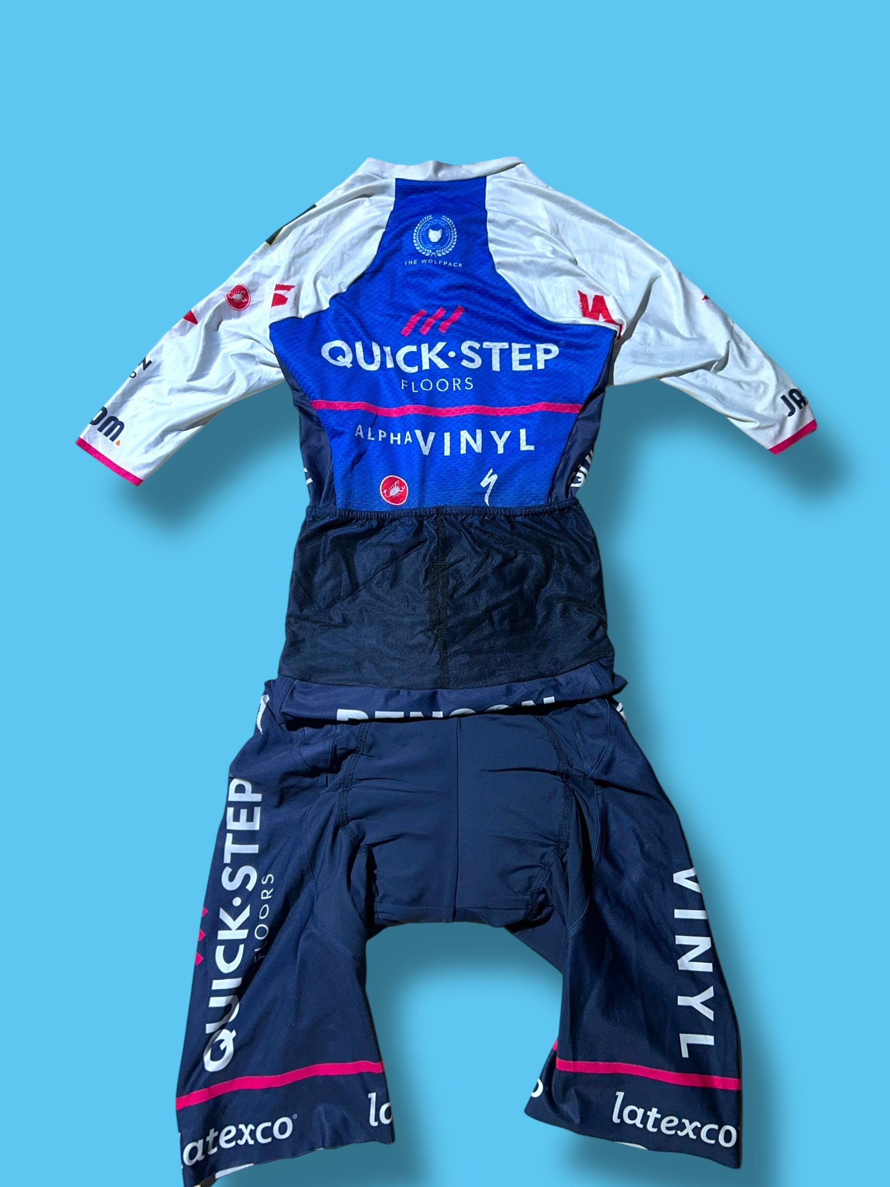 San Remo BTW Speed Suit Aerosuit Road Racing Pro Rider Issued | Castelli | Soudal Quick-Step Cycling Kit