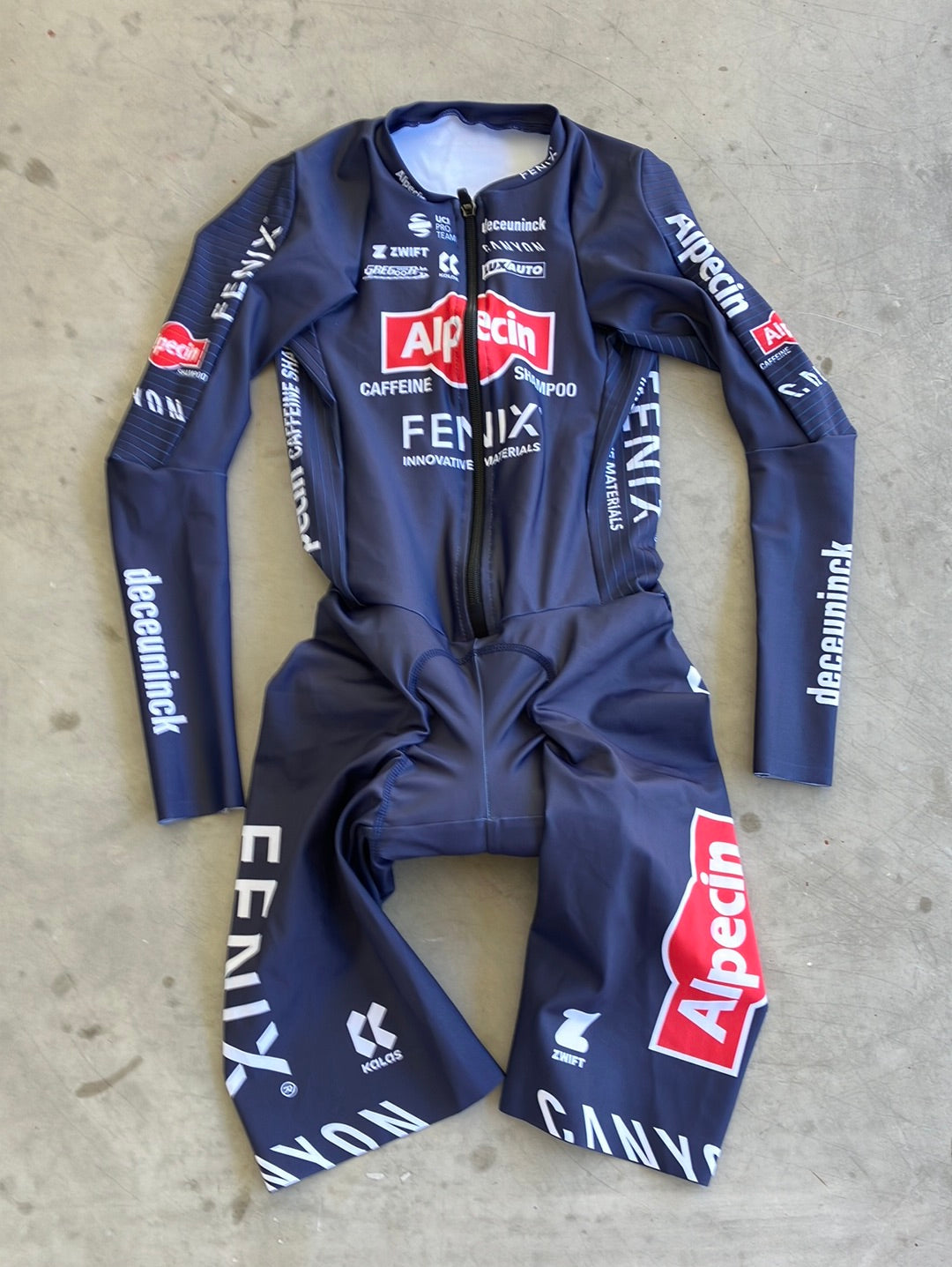 TT Skinsuit Aerosuit - Aerodynamic Cycling Time Trial Race Suit Medium | Kalas | Blue | Alpecin Fenix | Pro Cycling Kit