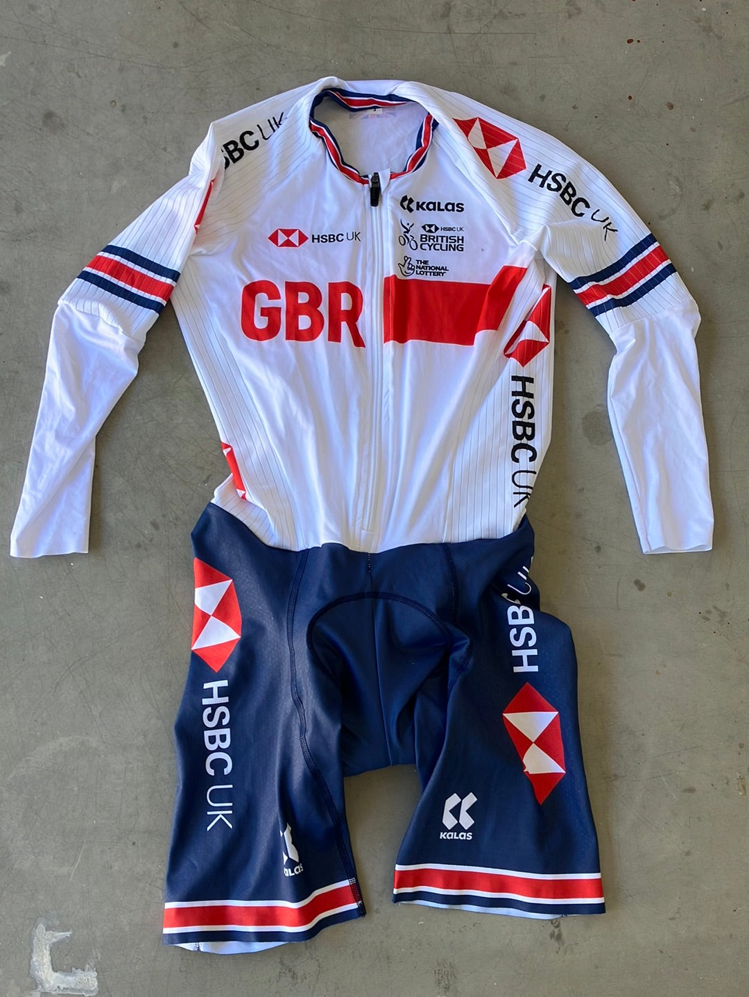 Long Sleeve Aero TT Suit Time Trial Skinsuit | Kalas | Team GB Great Britain - British Cycling GBR | Pro Cycling Kit
