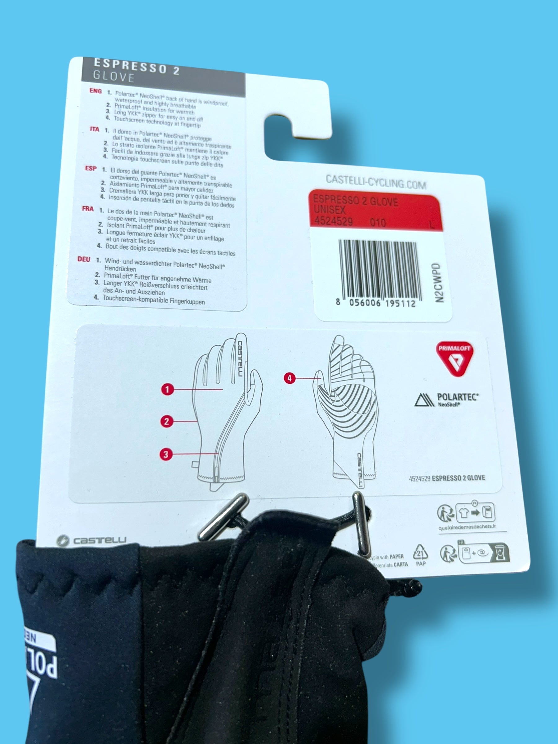 Espresso 2 Glove Winter Thermal Primaloft | Castelli | Soudal Quick-Step| Pro Cycling Kit