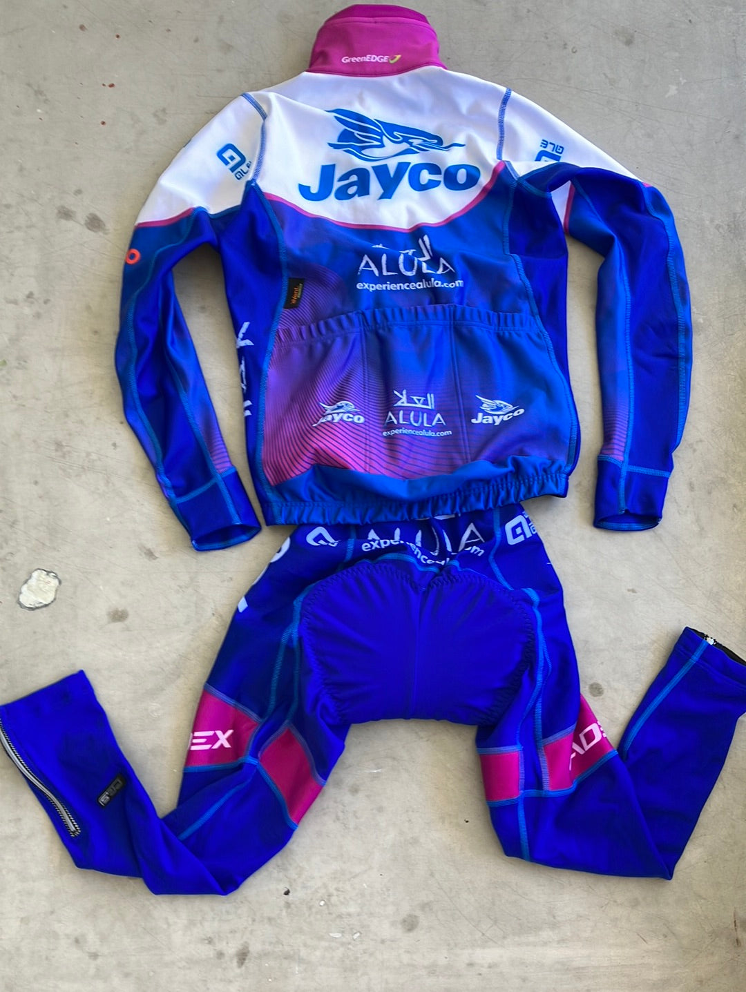 Women's Jacket / Jersey & Long Bib Tights Winter Bundle | Ale | Jayco Alula Women | Pro-Issued Cycling Kit