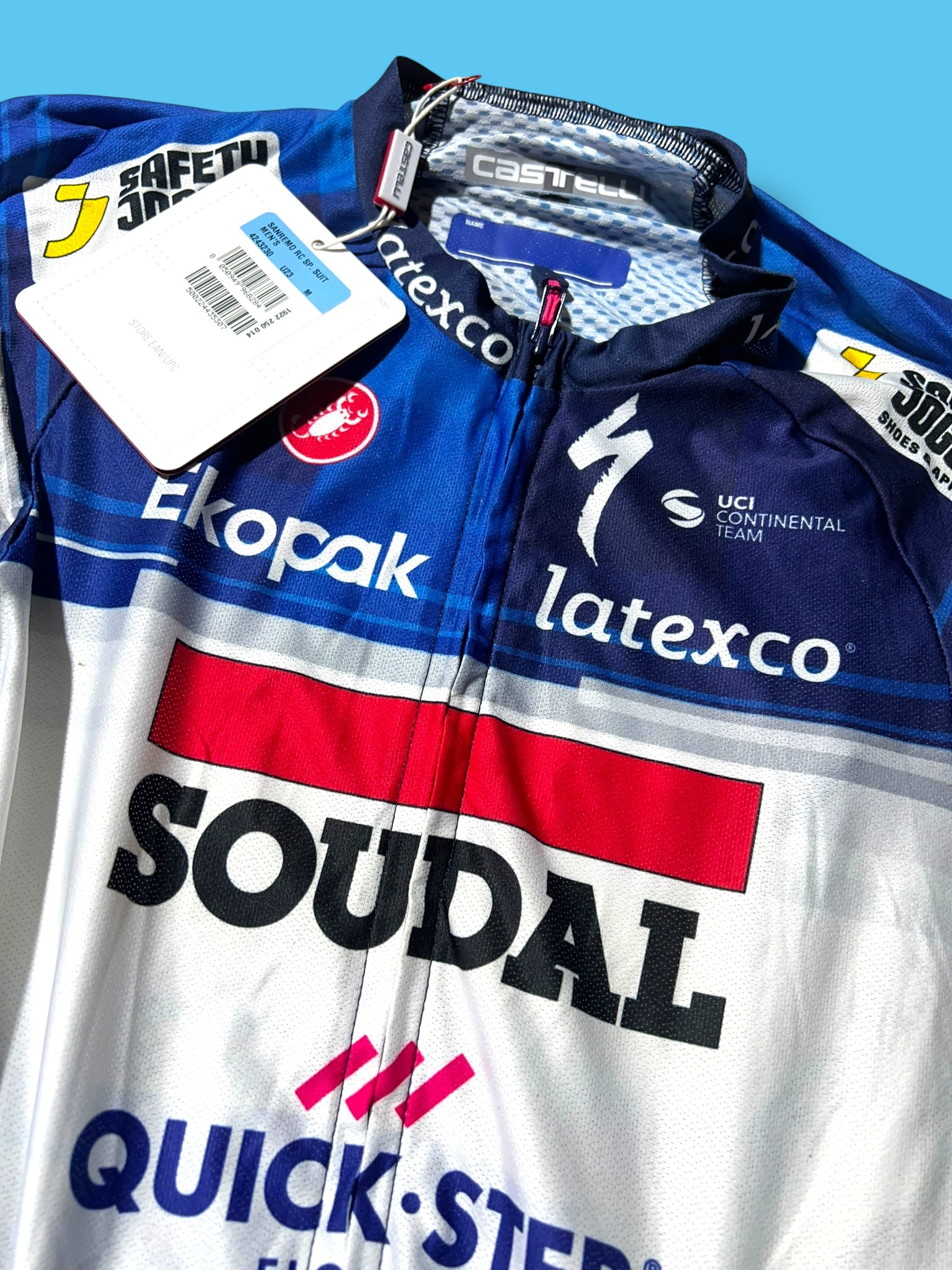 San Remo rc Speed Suit Aerosuit Road Racing Pro Rider Issued | Castelli | Soudal Quick-Step Cycling Kit