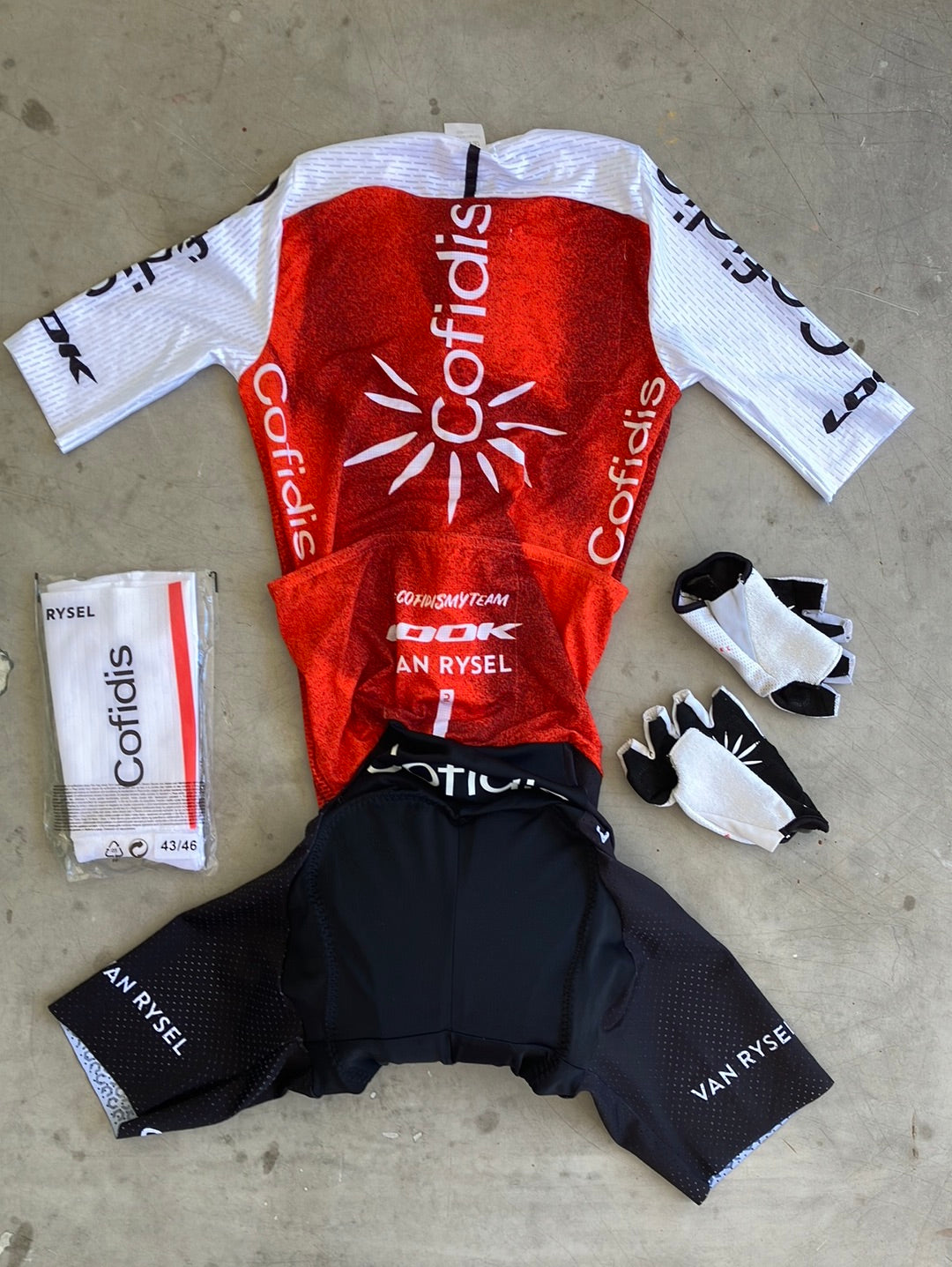 Cofidis | Van Rysel Bundle - Summer Race Suit, Aero Socks & Gloves | Pro-Issued Pro Team Kit