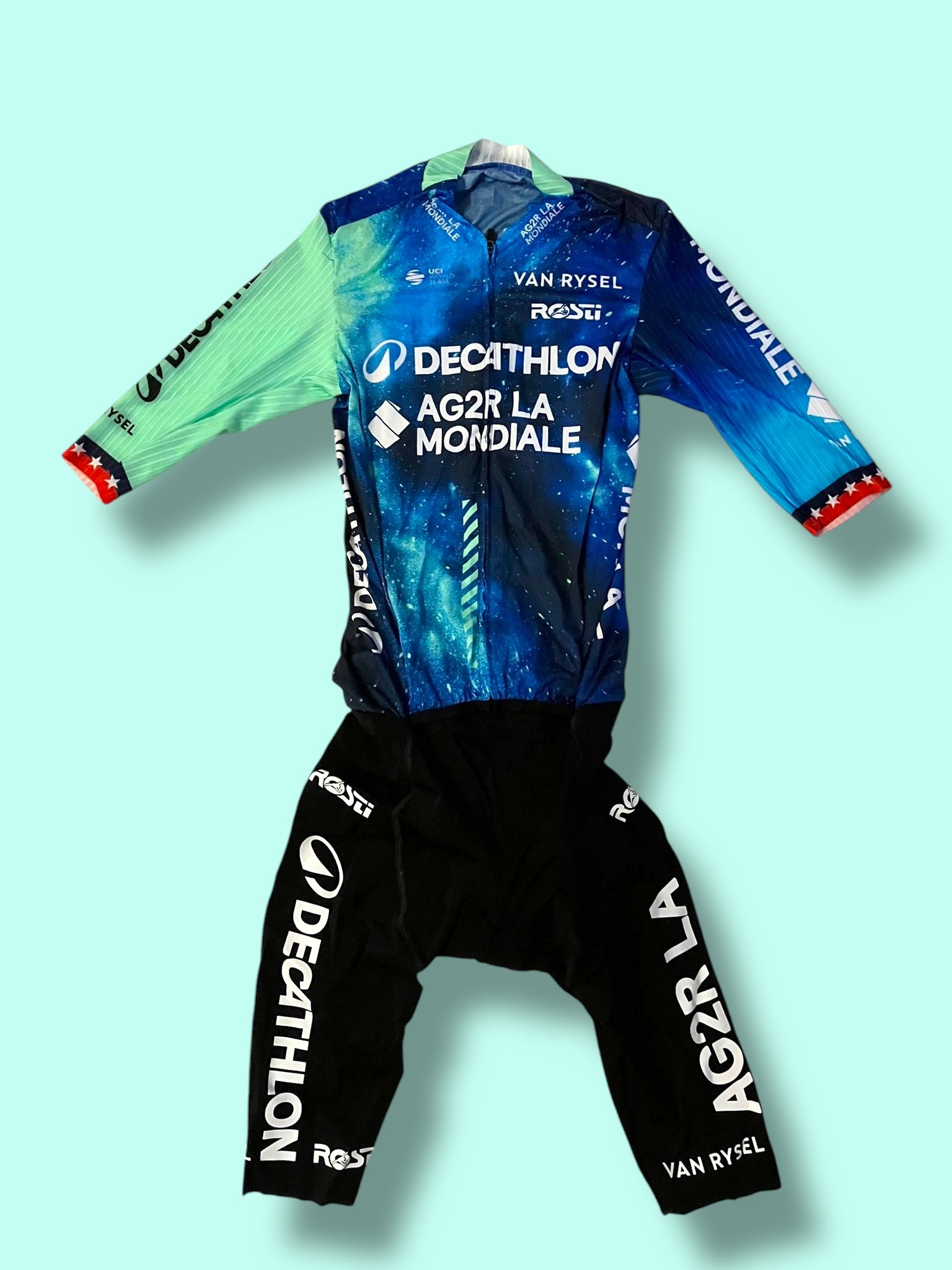 Roadsuit Aerosuit WARBASSE USA Racing Body Domina | Decathlon AG2R La Mondiale | Rosti | Pro Cycling Kit
