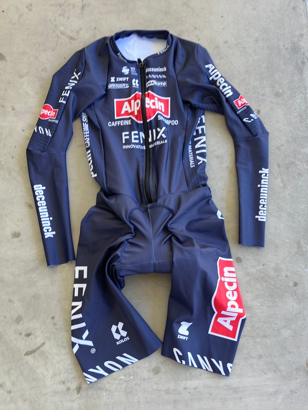 TT Skinsuit Aerosuit - Aerodynamic Cycling Time Trial Race Suit Medium | Kalas | Blue | Alpecin Fenix | Pro Cycling Kit