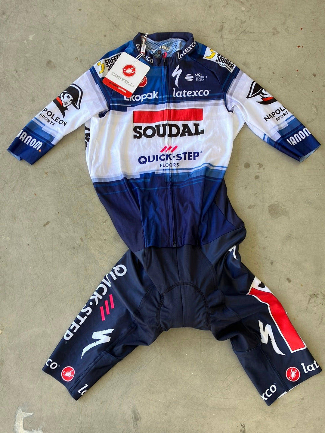Race suit San Remo, aerosuit | Castelli| Blue | Quick-Step Alpha Vinyl / Soudal | Pro Cycling Kit