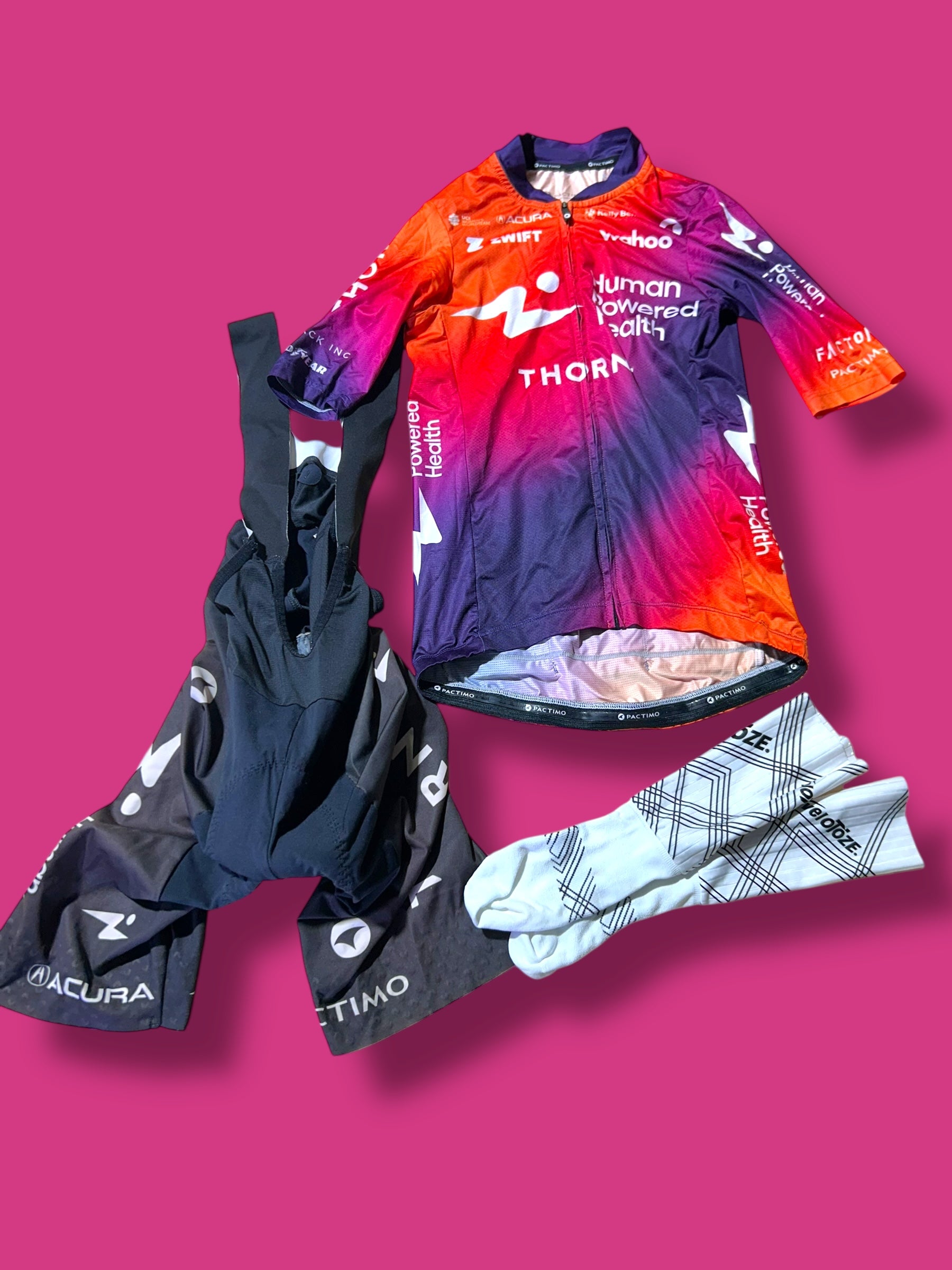 Aero Jersey, Bib shorts, Aero Socks and Race Socks Bundle| Human Powered Health HPH | Pactimo | Pro Cycling Kit