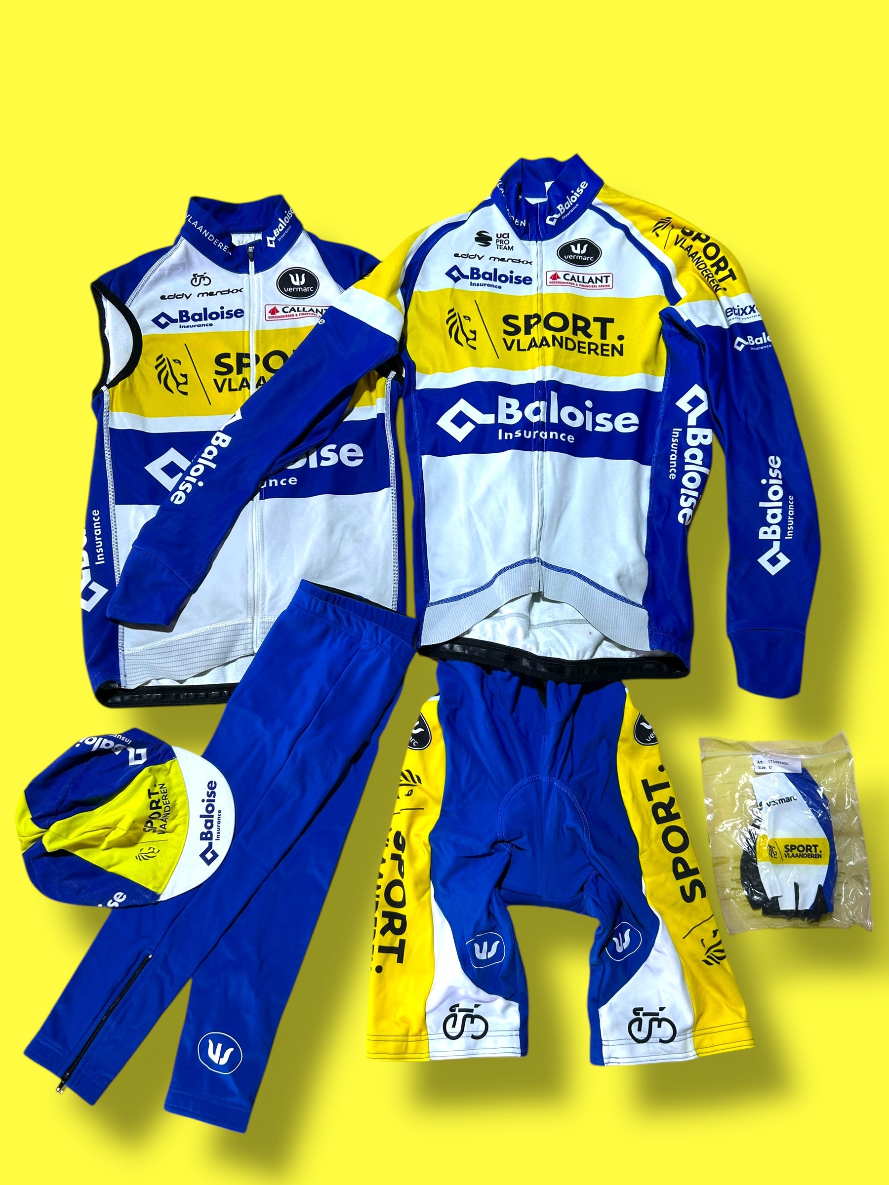 Winter Jersey, Thermal Bib shorts, Cap, Legs and Mitts Bundle | Vermarc | Flanders Baloise| Pro Cycling Kit
