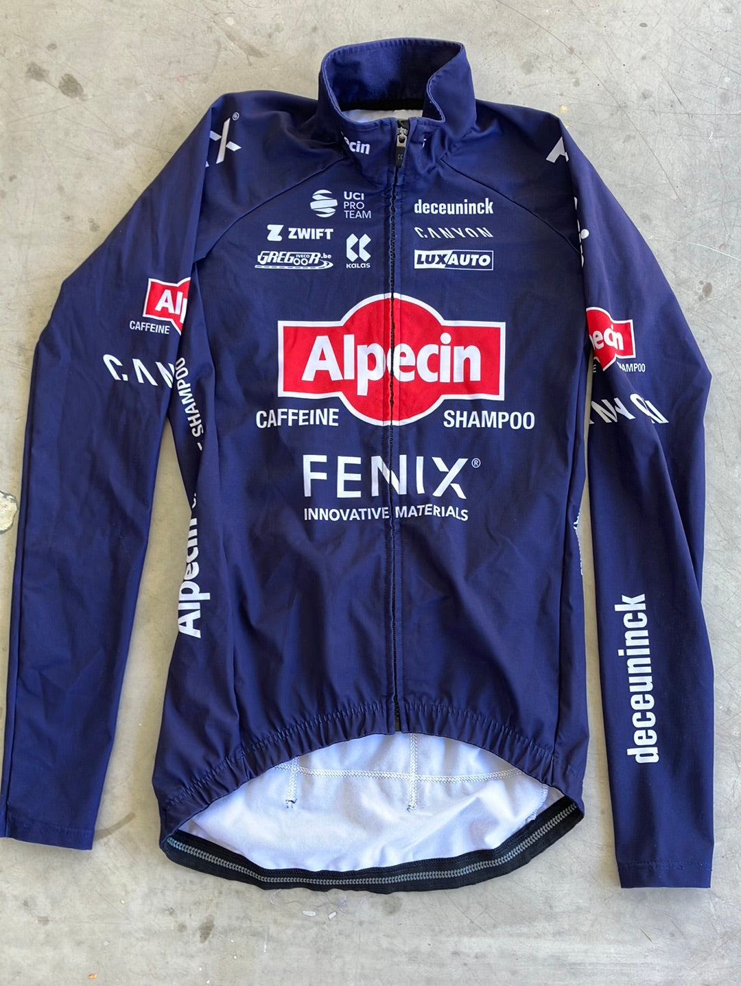 Winter Gabba Jacket Medium Long Sleeve - Thermal windproof water resistant cycling Jacket/Jersey | Kalas | Blue | Alpecin Fenix | Pro Cycling Kit