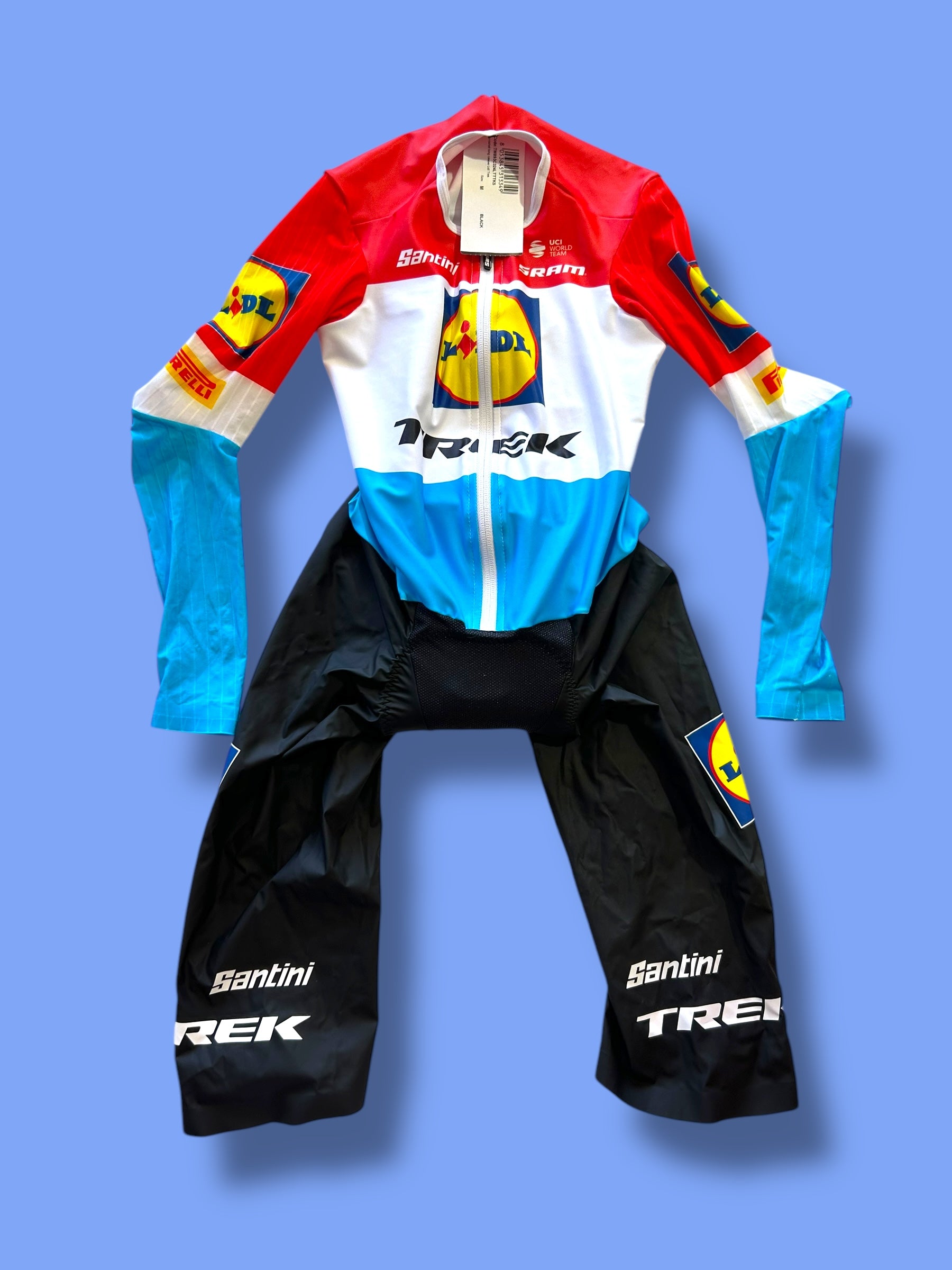 TT Suit Speedsuit Aerosuit Time Trial Triathlon Team-Issued! | Santini | Lidl Trek Lukembourg National Champion | Pro Cycling Kit