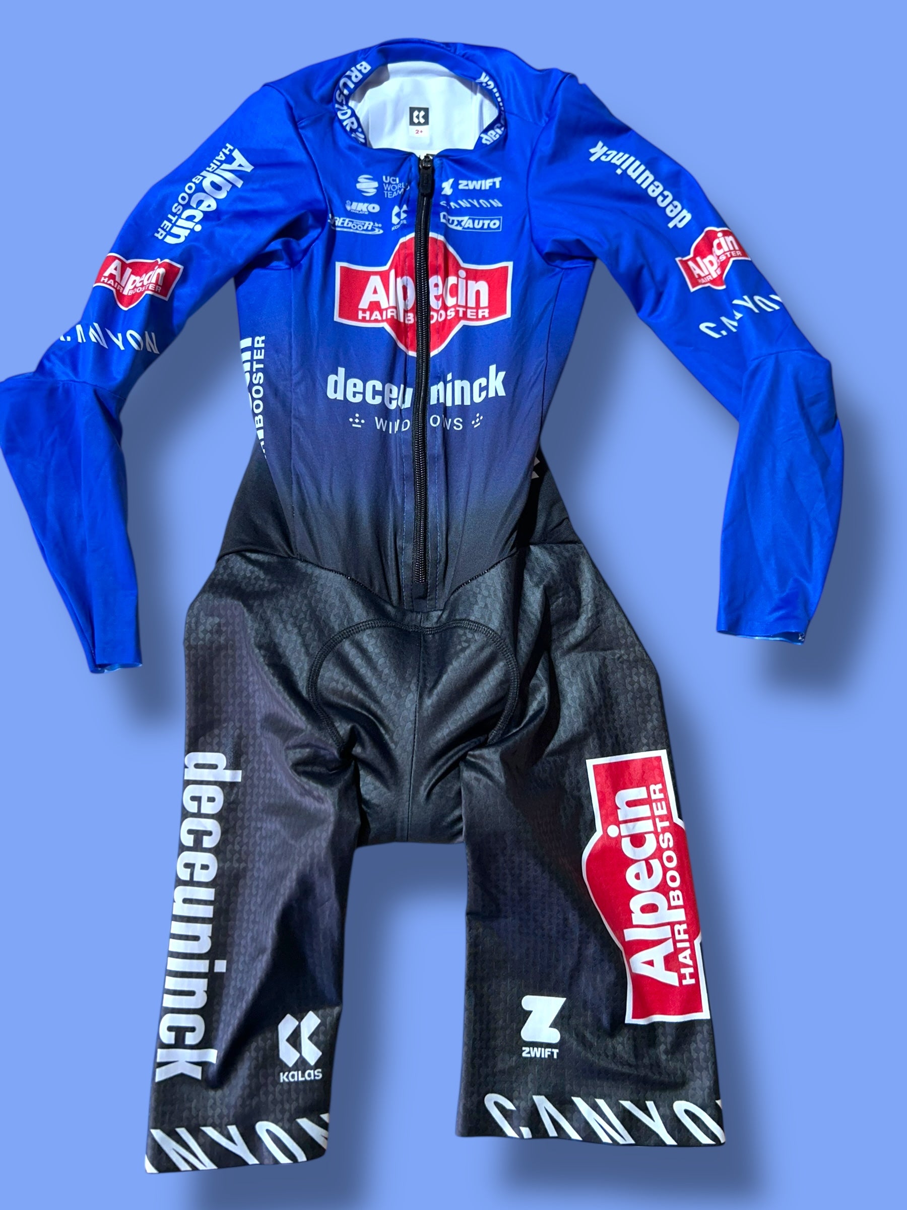TT Time Trial Suit Racesuit lightweight Number Pockets | Alpecin Deceuninck Kalas| Pro Cycling Kit
