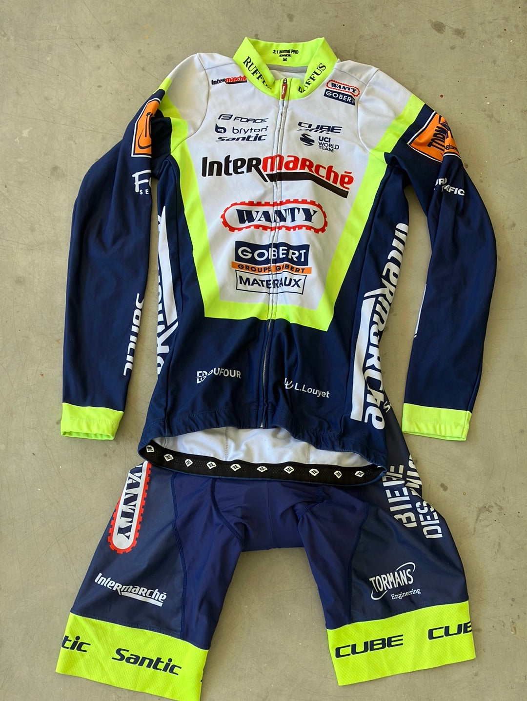 Long Sleeve Jersey and Bib Short - Rider issued bundle |Santic | Intermarche Wanty Gobert |Pro Cycling Kit