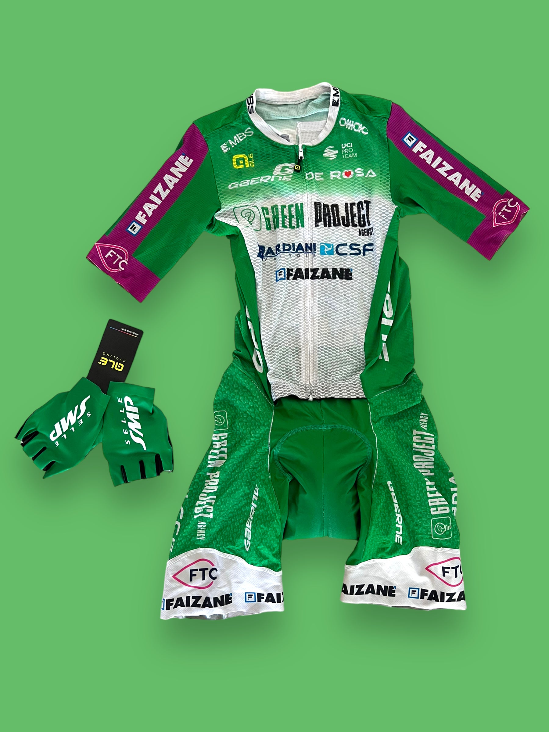 Summer Road Suit + Gloves | Ale | Bardiani Green Project Pro Team | Pro Cycling Kit