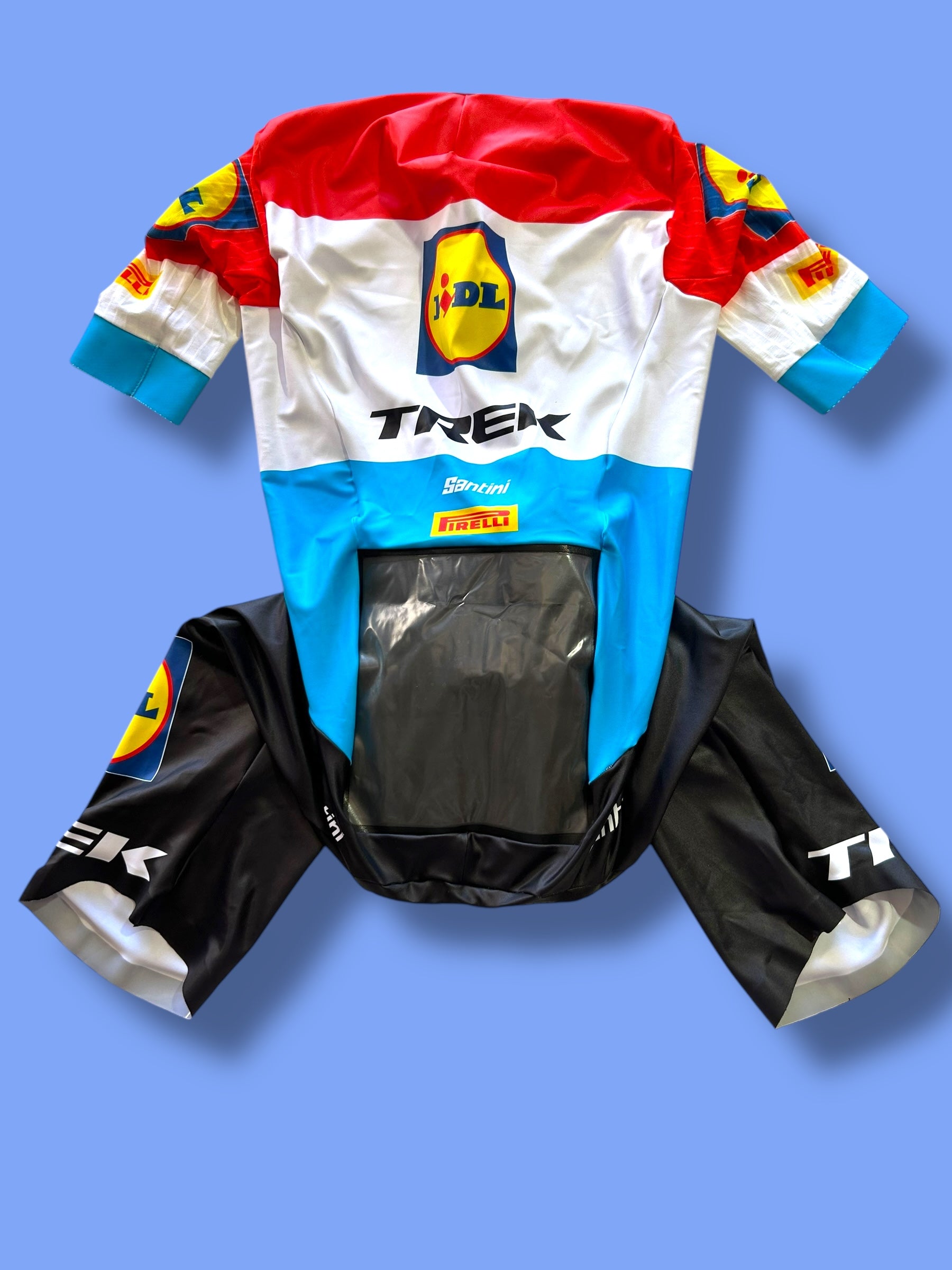 TT Suit Speedsuit Aerosuit Time Trial Triathlon Team-Issued! | Santini | Lidl Trek Lukembourg National Champion | Pro Cycling Kit