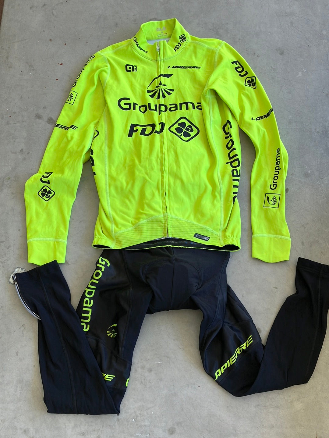 Thermal Jersey & Bib Tights Winter Bundle | Ale | Groupama Française des Jeux FDJ | Pro Team Cycling Kit