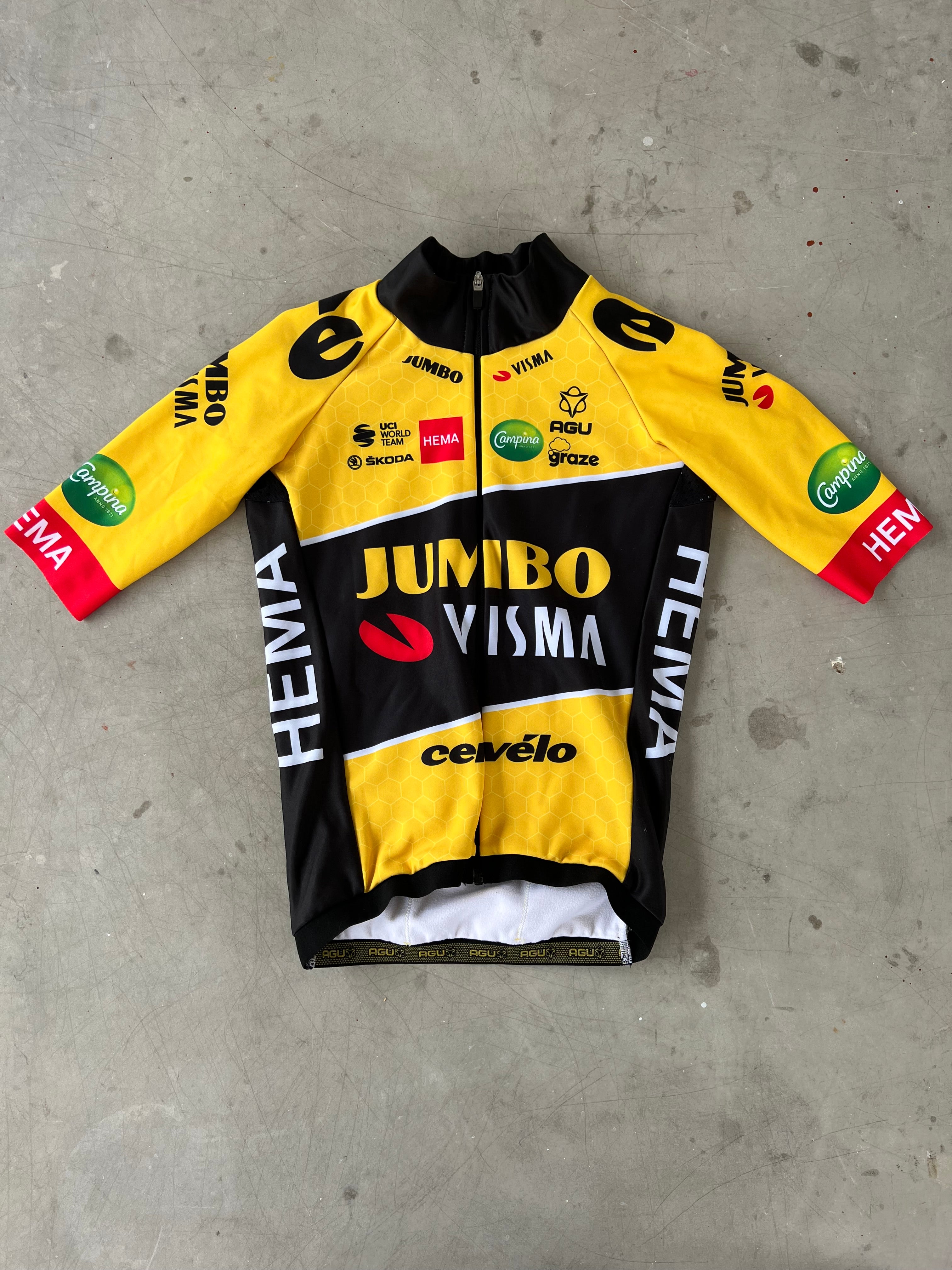 Jumbo Visma | Agu Bundle - Short Sleeve Thermal Jersey and Bibs | XS | Rider-Issued Pro Team Kit