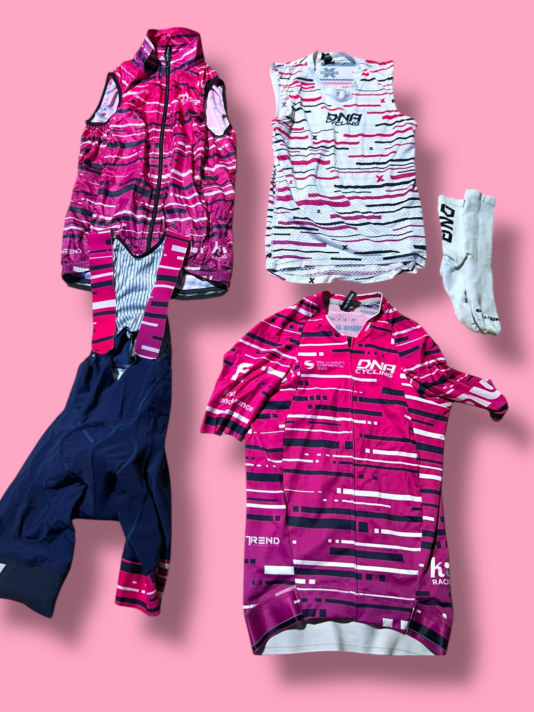 Aero Jersey, Bib shorts, Wind Vest, Base Layer and Socks| DNA |Pro Cycling Kit