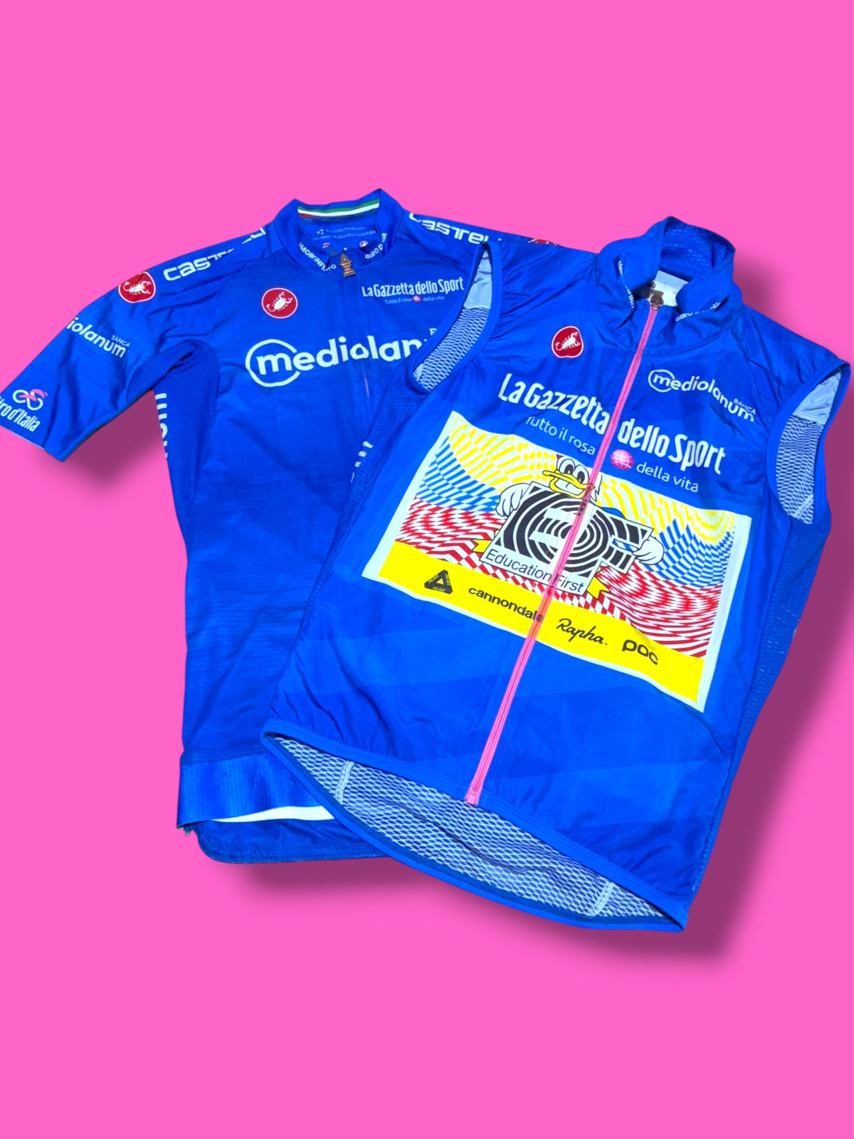 EF 2020 Wind Vest with Climber Jersey Palace Giro Switchout Mountains Leader | EF Education First | Rapha Men's Pro Kit