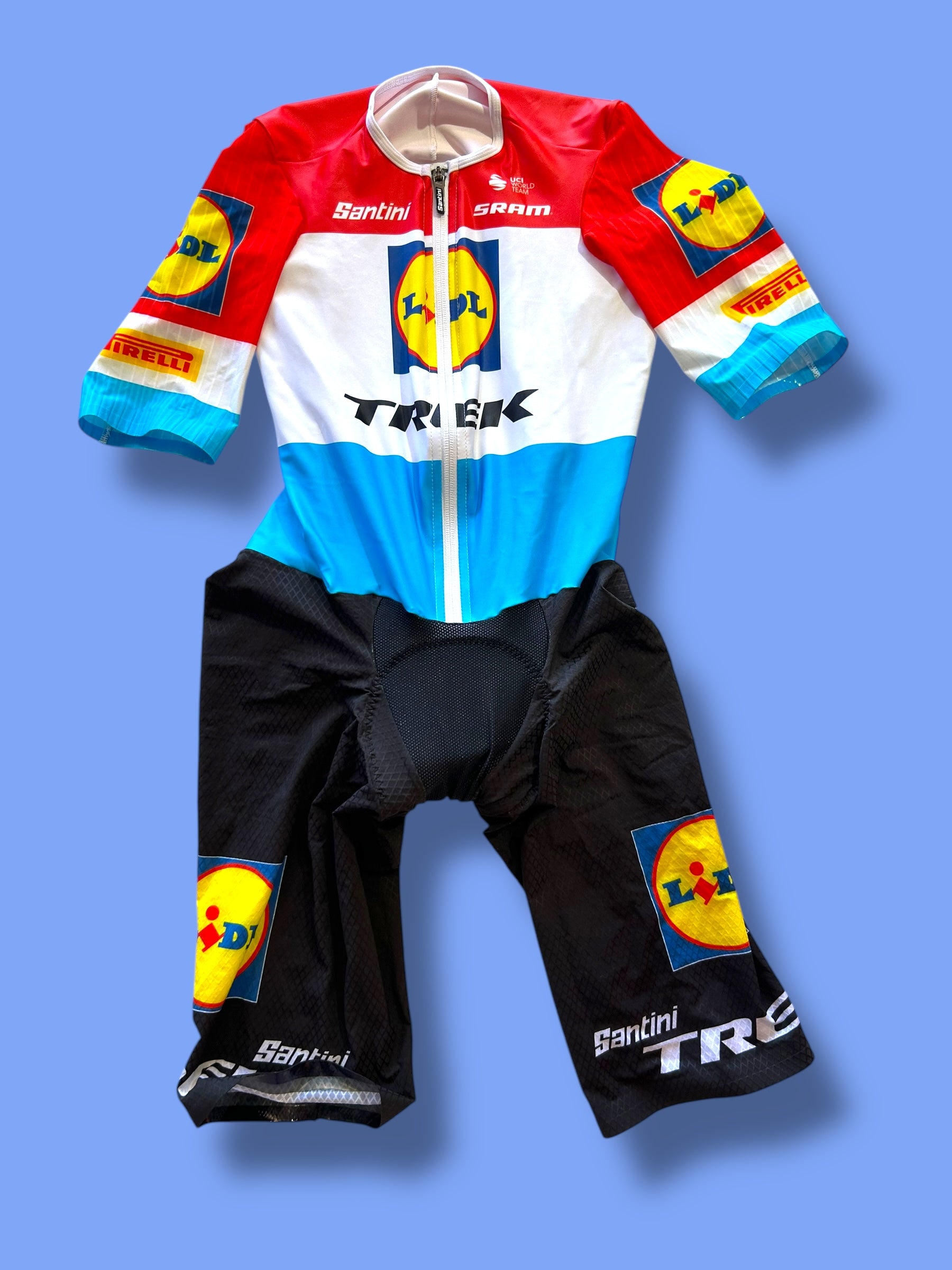 TT Suit Speedsuit Aerosuit Time Trial Triathlon Team-Issued! | Santini | Lidl Trek Lukembourg National Champion | Pro Cycling Kit