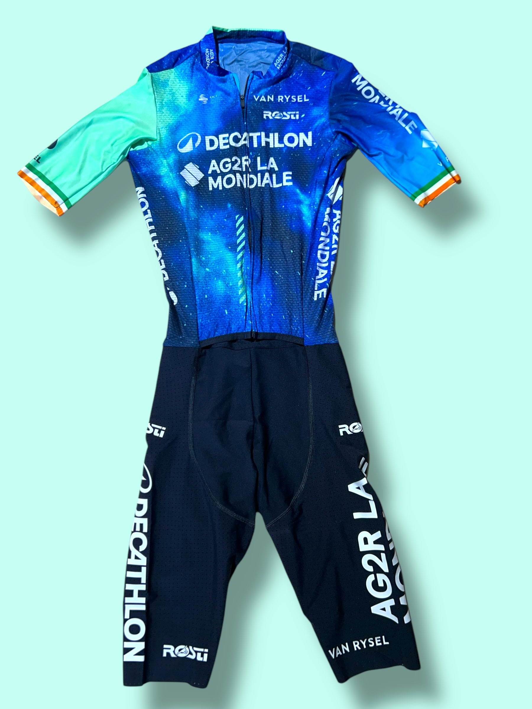 Roadsuit SAM BENNETT Summer Aerosuit Racing Body Domina | Decathlon AG2R La Mondiale | Rosti | Pro Cycling Kit