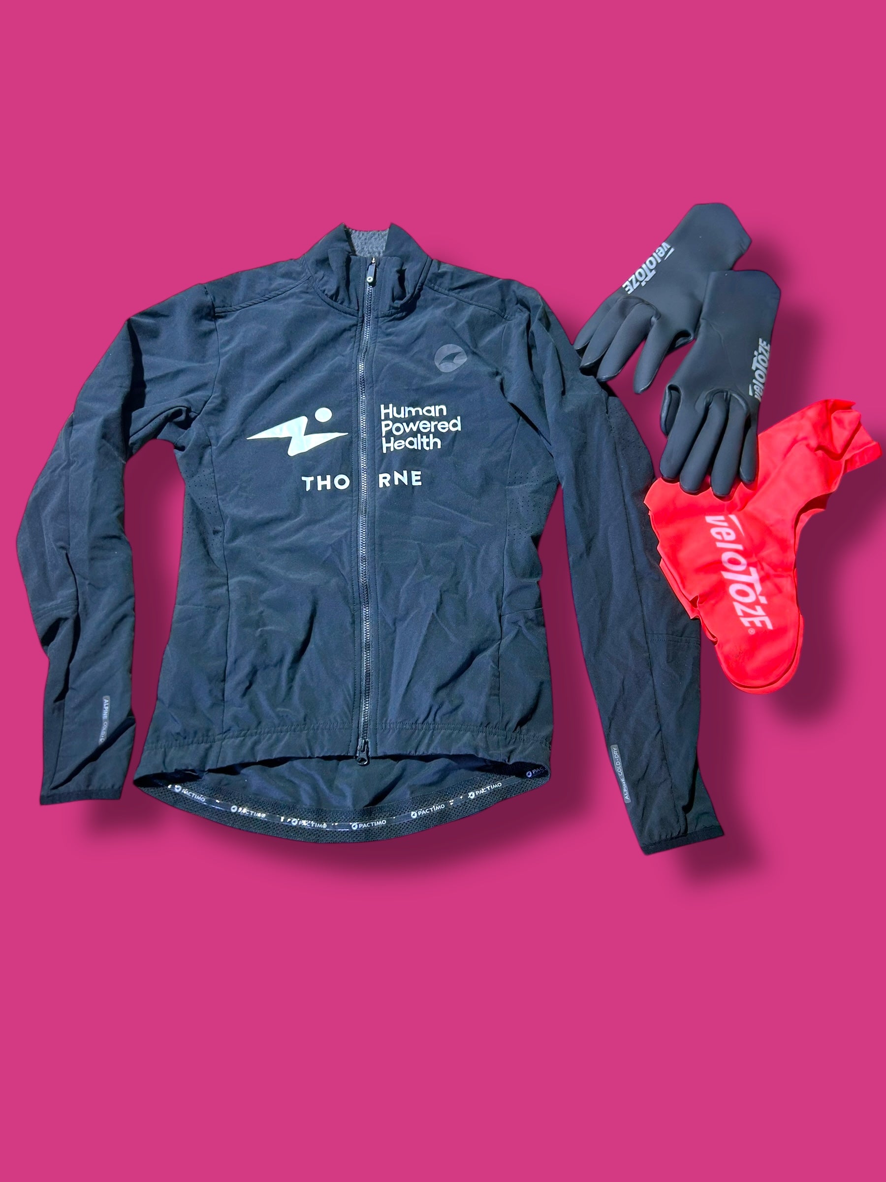Thermal Jacket Deep Winter, Velotoze Overshoes and Neoprene Gloves Bundle| Human Powered Health HPH | Pactimo | Pro Cycling Kit