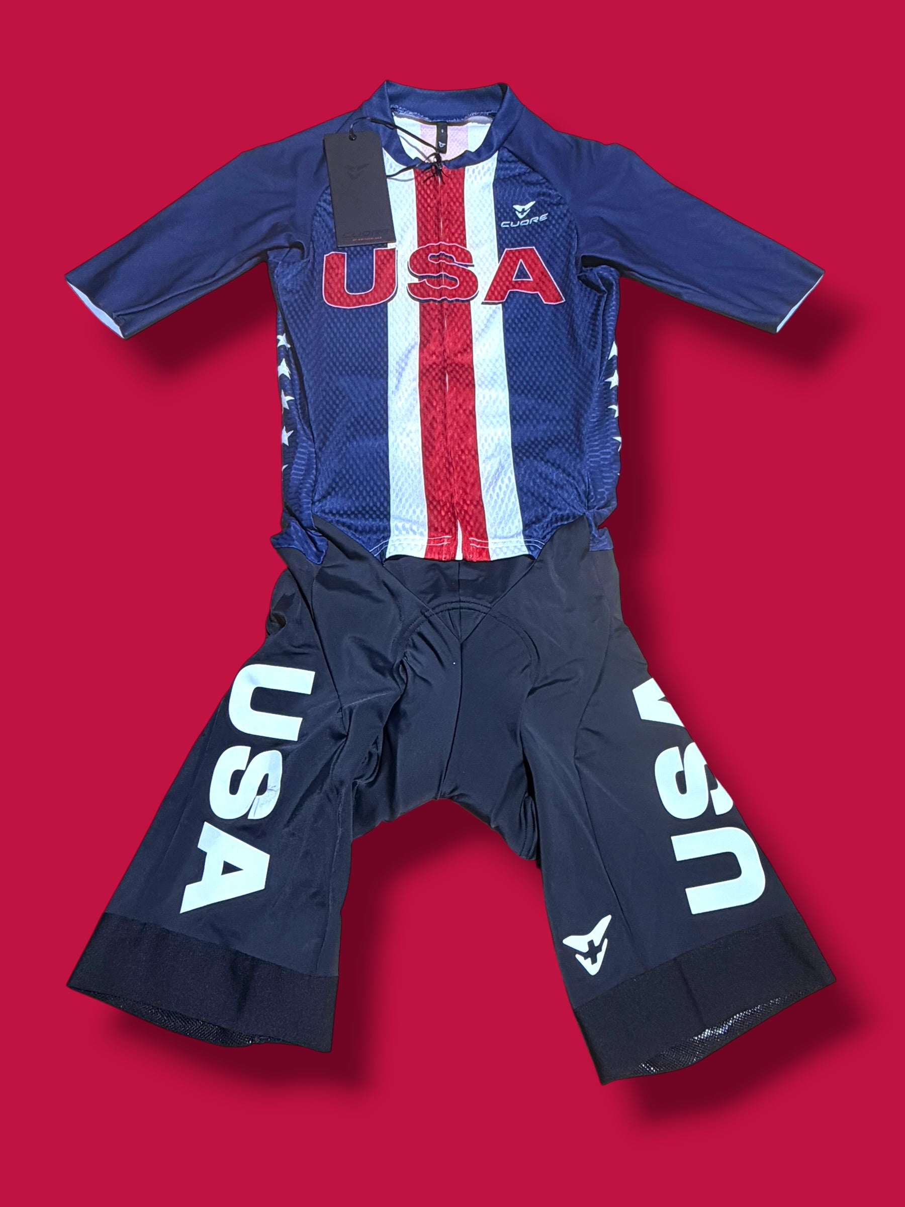 Aero Race Suit Aerosuit Pockets|USA Cycling|Cuore Pro Cycling Kit