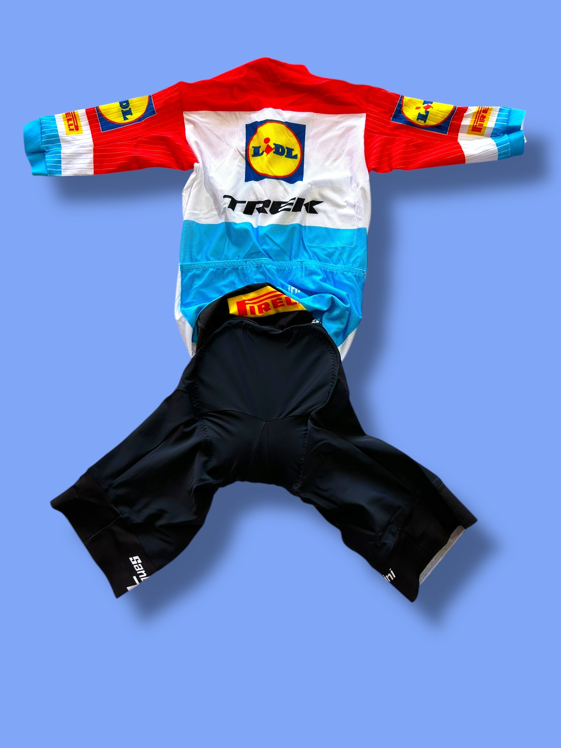Aero Suit Roadsuit Sprint Suit Luxembourg Santini | Lidl Trek | Pro Cycling Kit