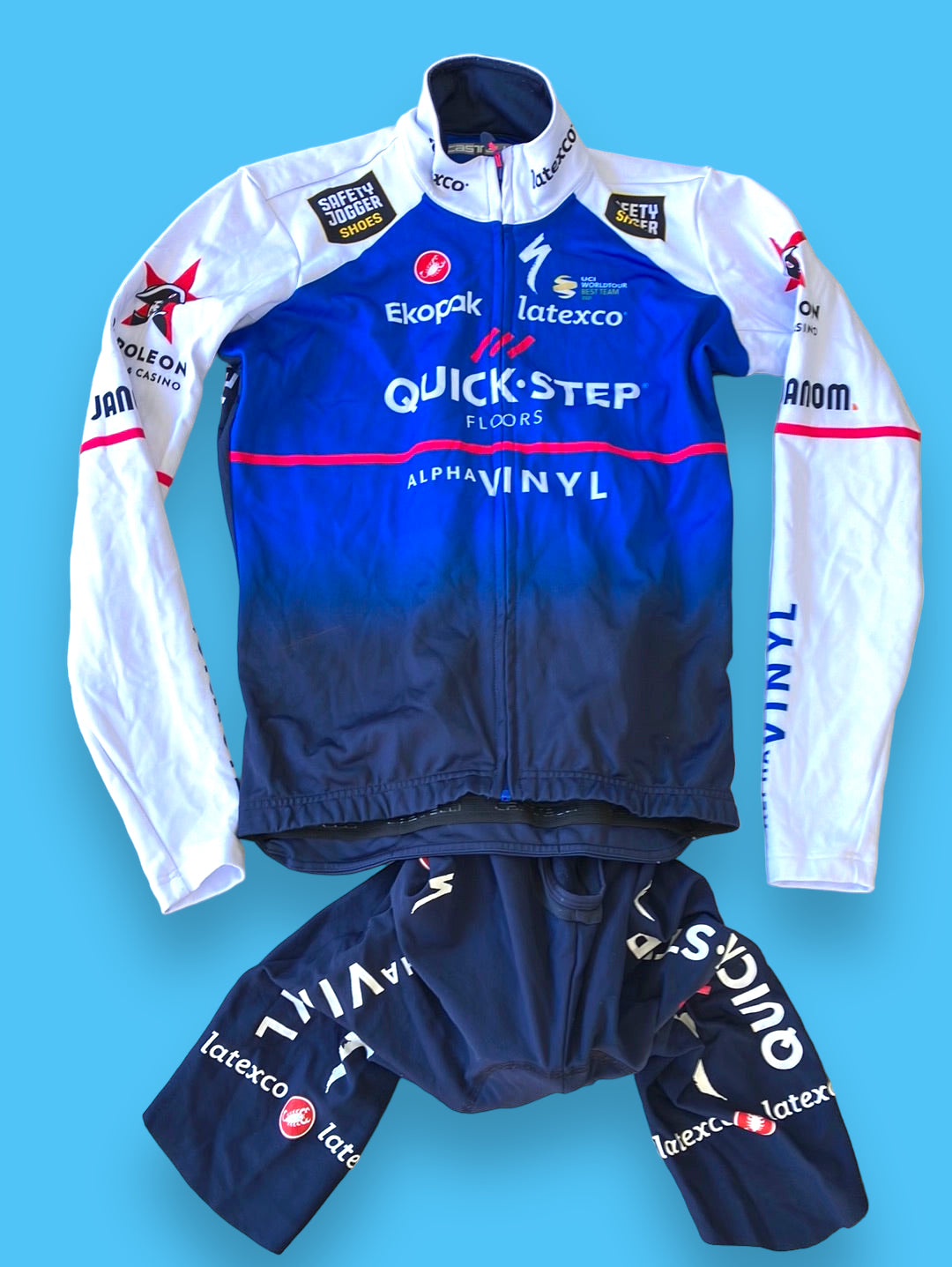 Long Sleeve Midweight Jersey and Bib shorts | Castelli | Quick-Step Alpha Vinyl / Soudal | Pro Cycling Kit