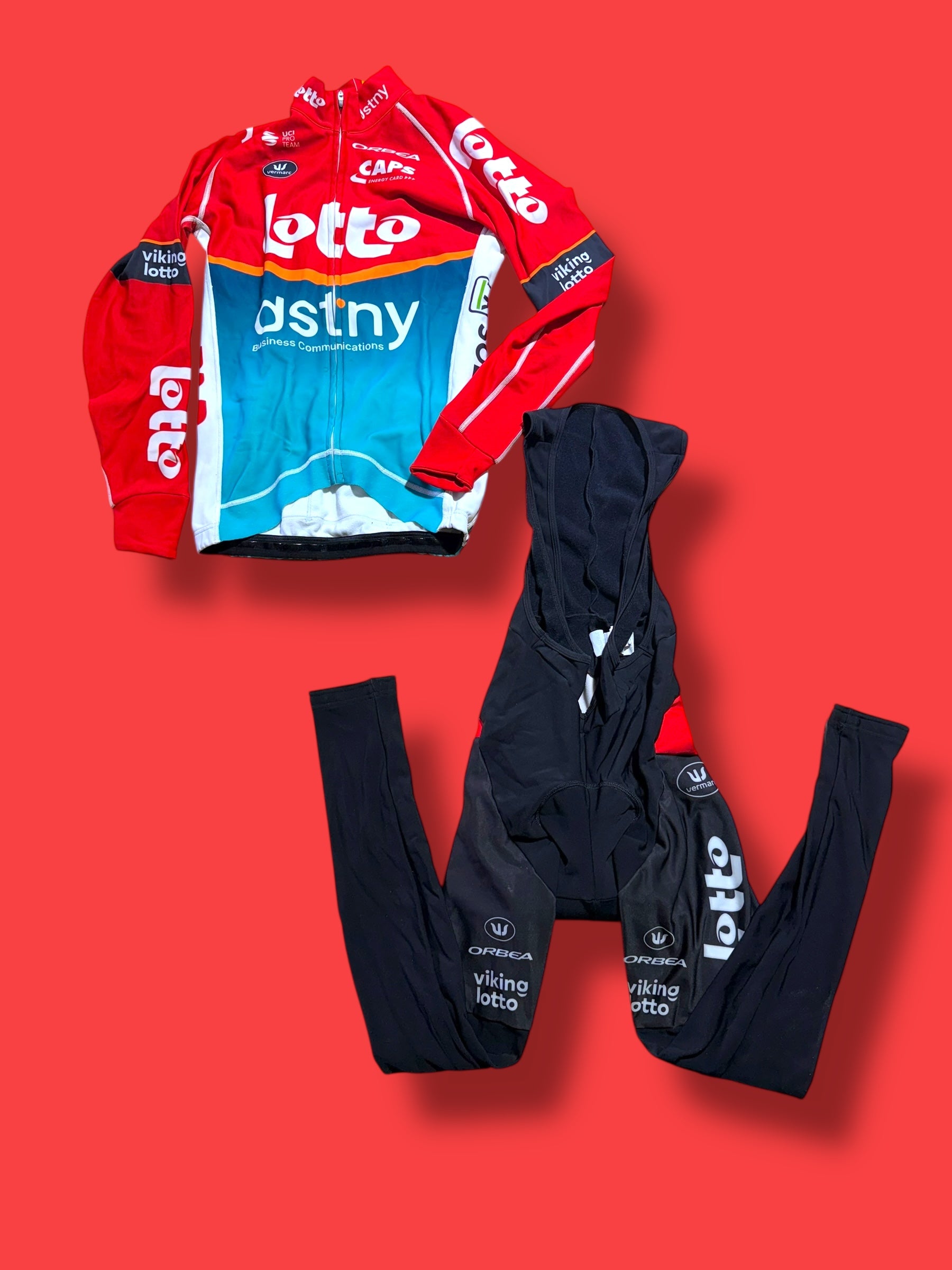 Thermal Winter Jersey and Bib Tights Team Rider Issued |Lotto DSTNY Vermarc| Pro Cycling Kit