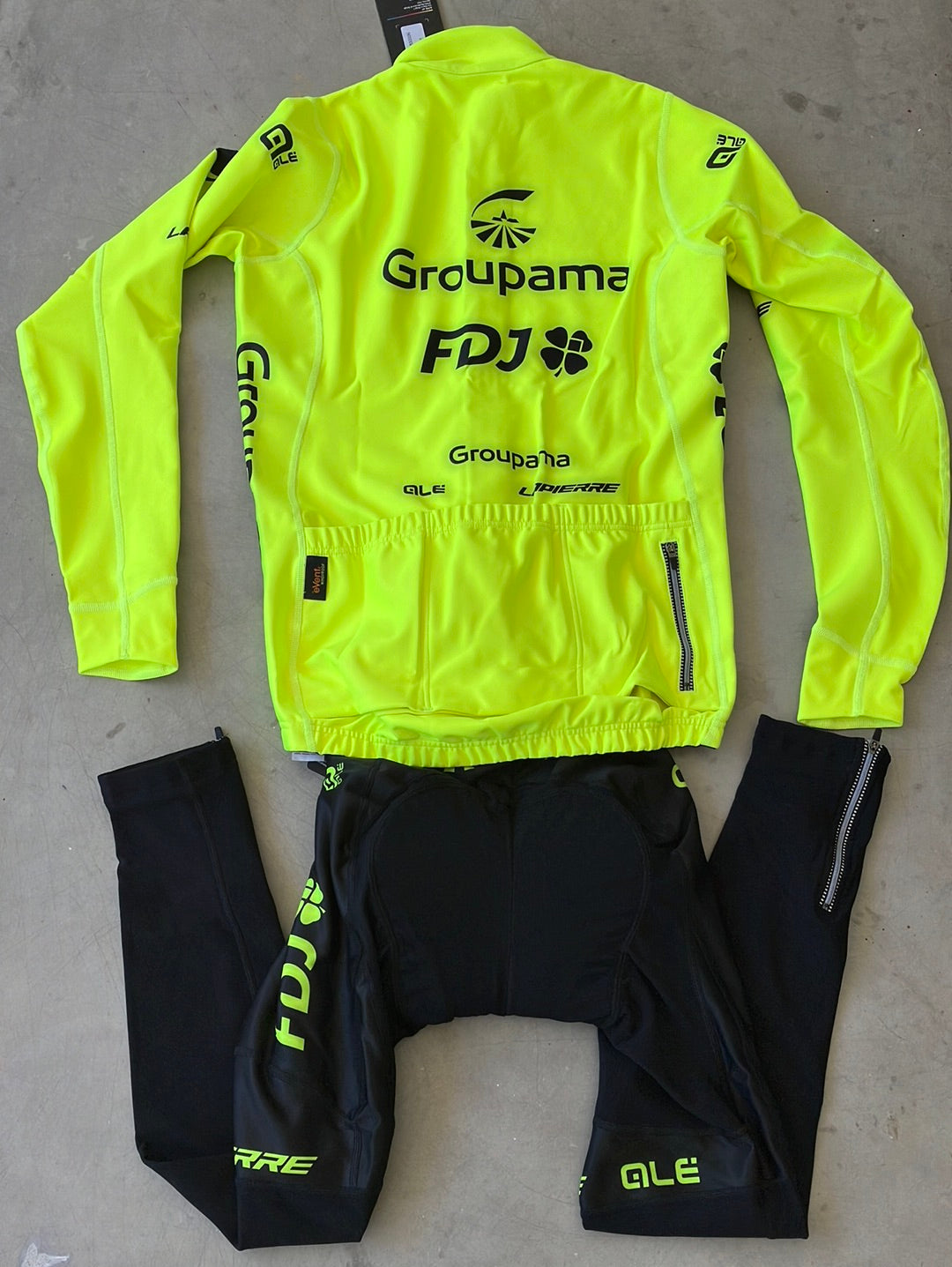 Long Sleeve Gabba Jersey / Jacket and Thermal Winter Bib Tights Bundle | Ale | Groupama Française des Jeux | Pro Kit