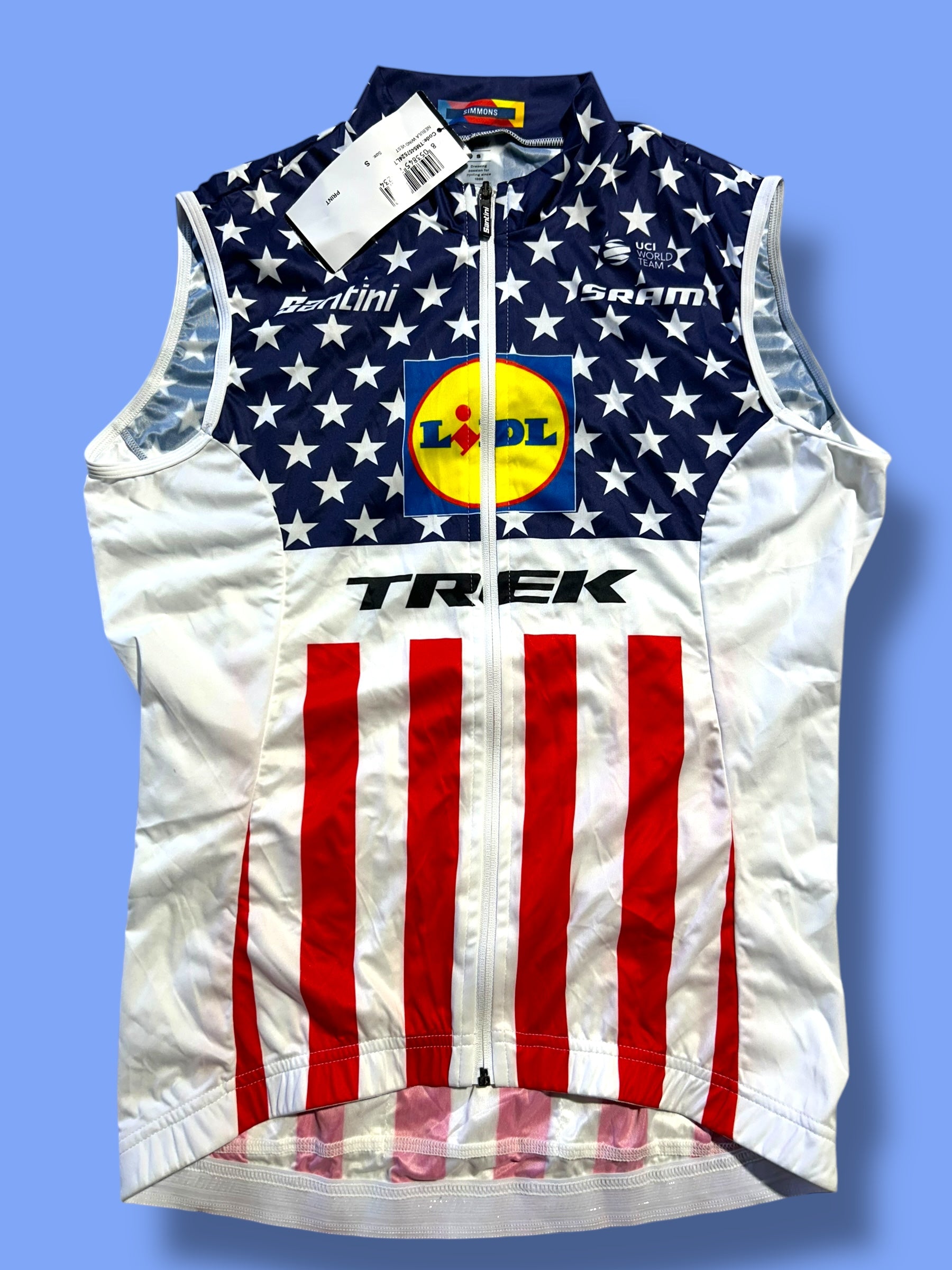 Wind Vest Team Issued Gilet USA National Champion | Santini | Lidl Trek | Pro Cycling Kit