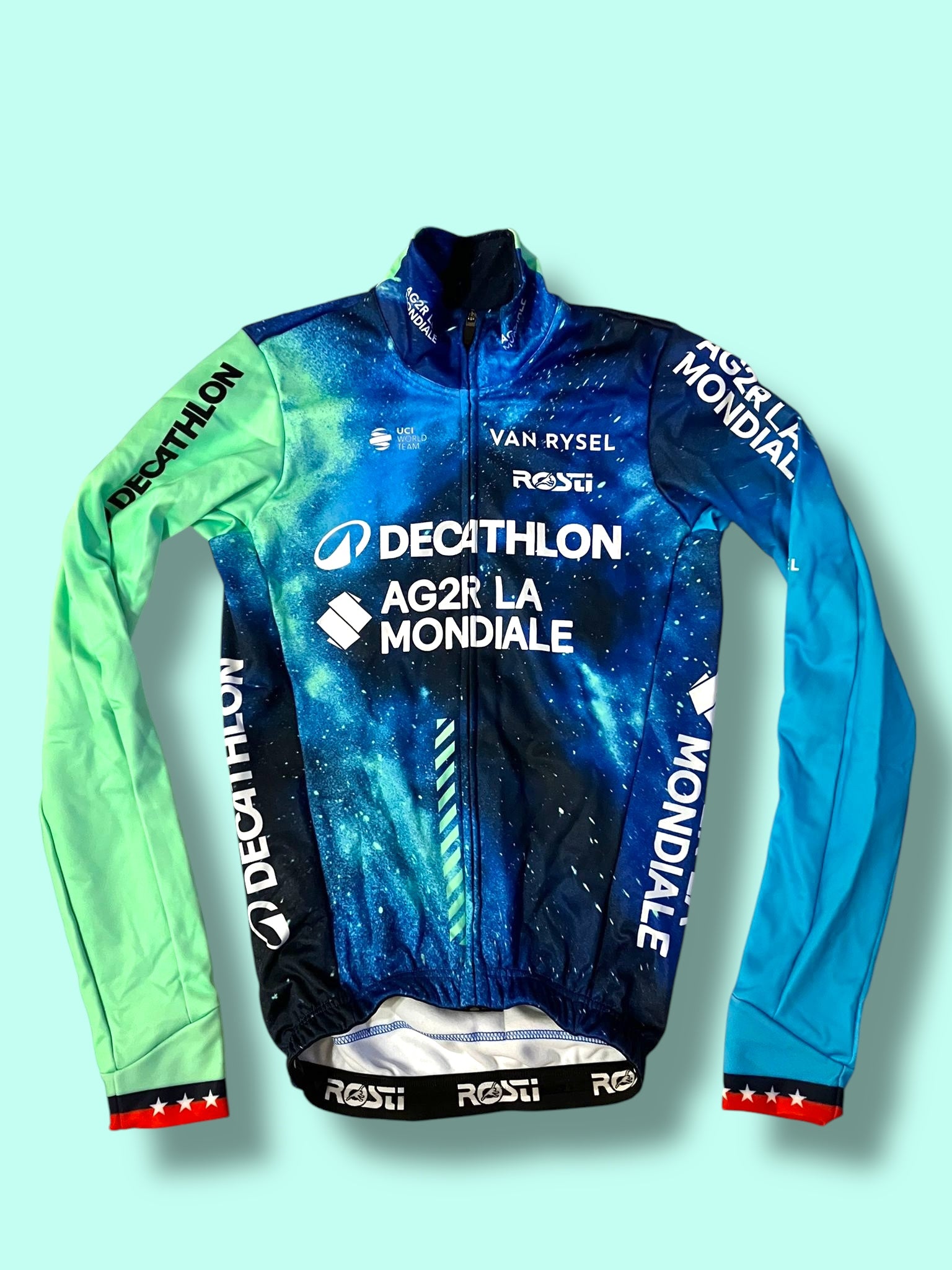 Winter Jacket WARBASSE USA Thermal Windproof Waterproof Long Sleeve Jersey|Decathlon AG2R La Mondiale|Rosti|Pro Cycling Kit