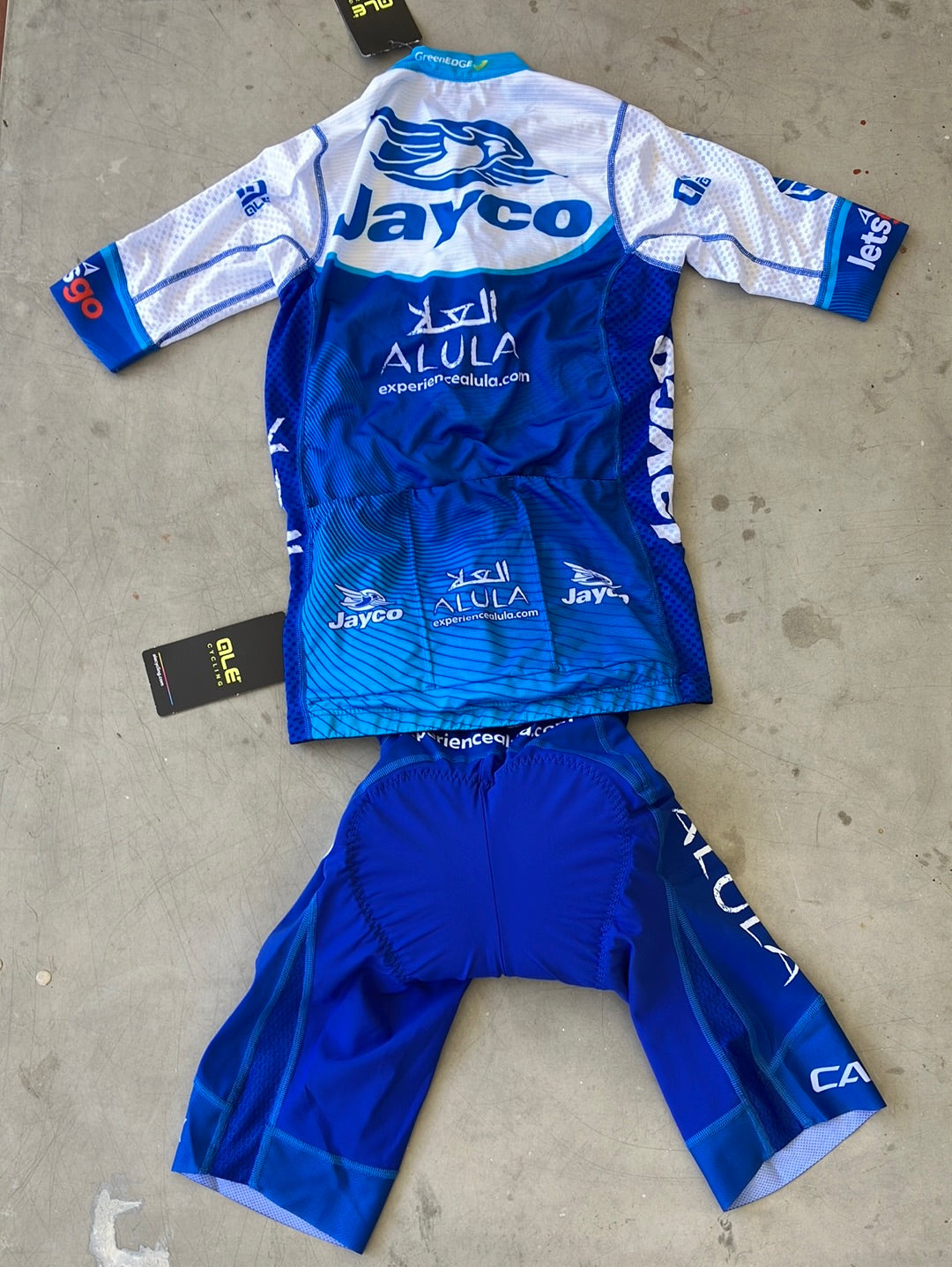 Short Sleeve Summer Jersey & Bib Shorts Bundle | Ale | Jayco Alula Men's | Pro-Issued Cycling Kit