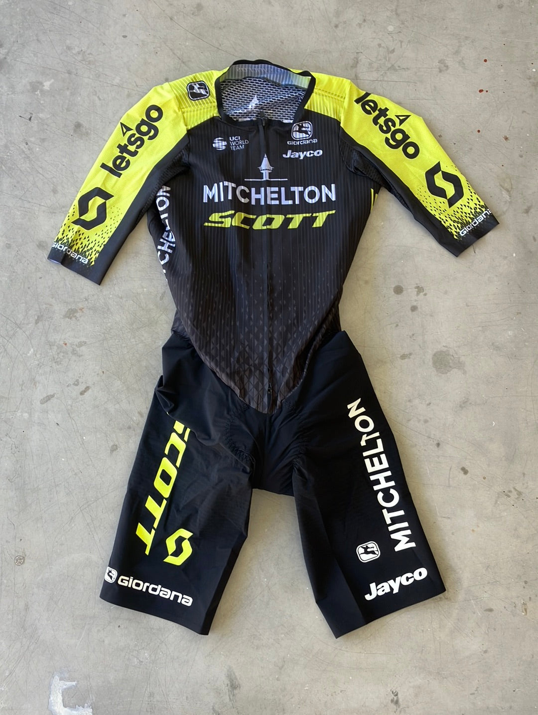 Road Suit NXG Short Sleeve Aerosuit / Skinsuit with Pockets | Giordana | Mitchelton Scott | Pro Cycling Kit