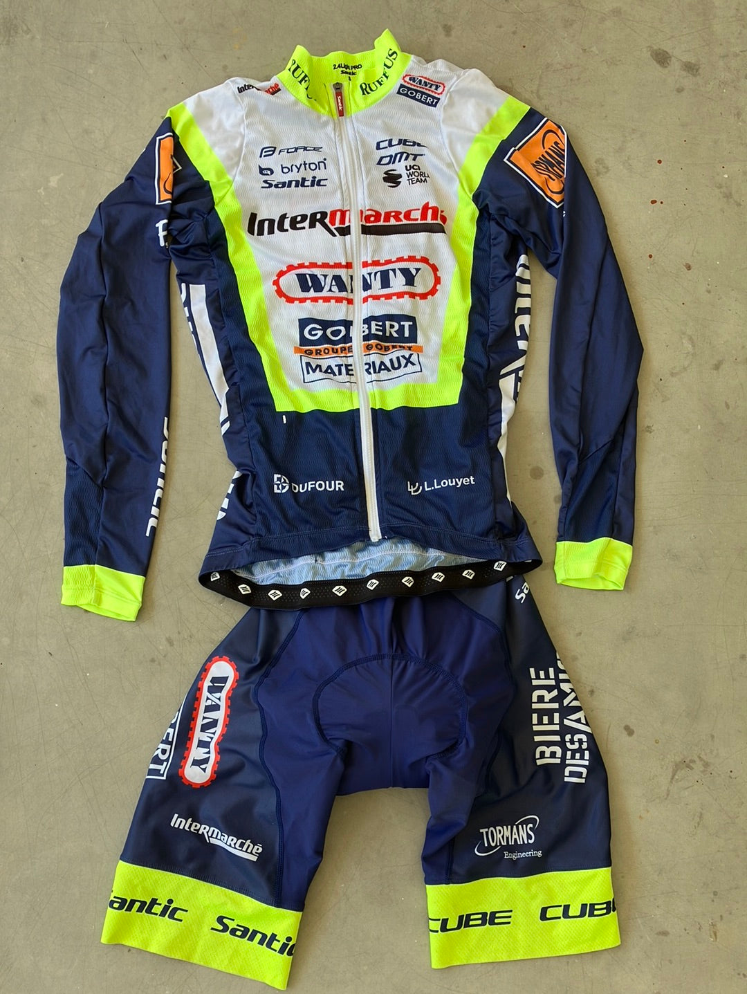 Long Sleeve Light Jersey and Bib Short - Rider issued bundle |Santic | Intermarche Wanty Gobert |Pro Cycling Kit