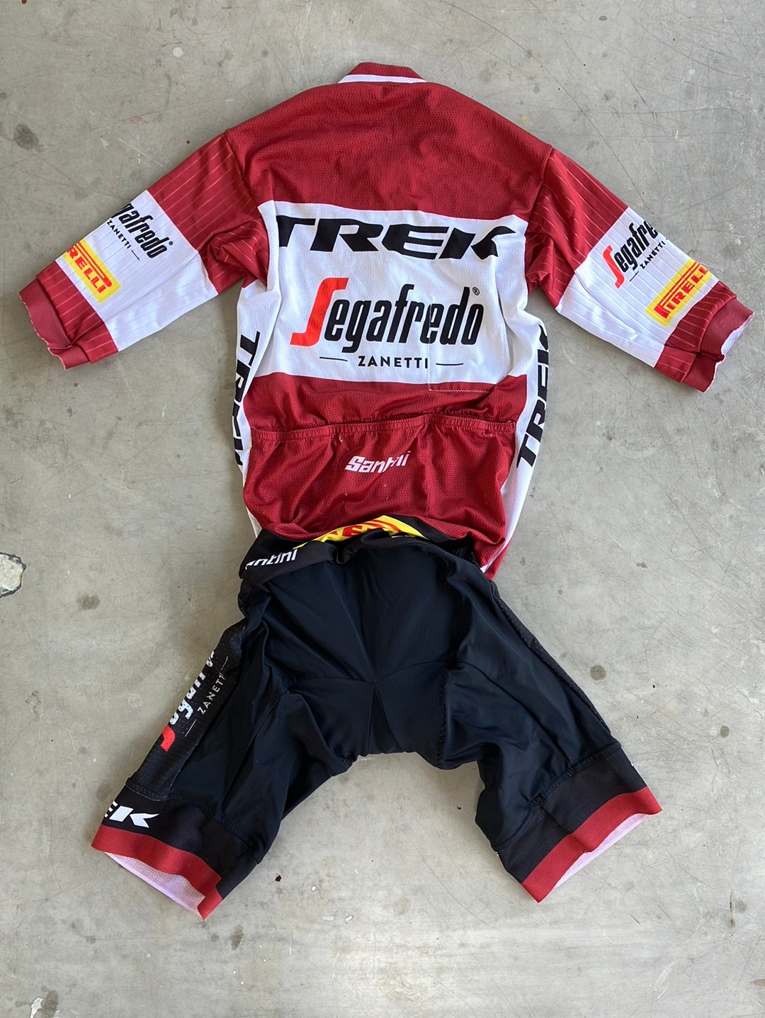 Trek Segafredo | Santini Latvian National Champion Aero Road Suit | Burgundy | XS | Pro-Issued Team Kit