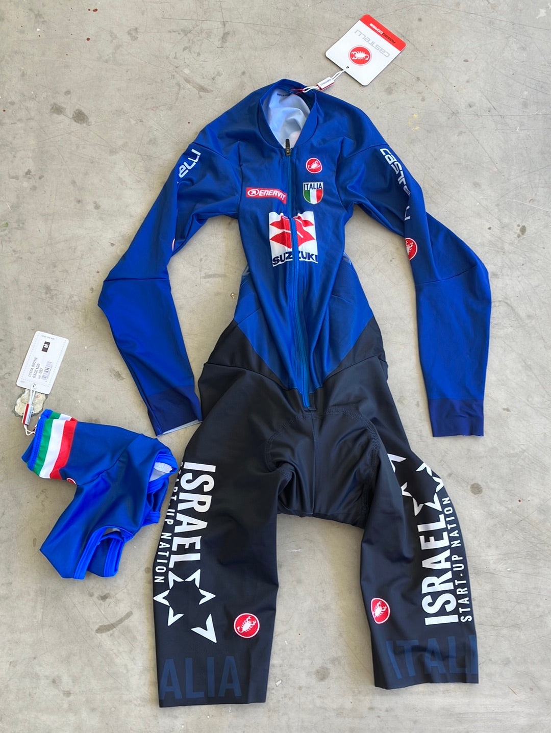 Bodypaint TT Skinsuit Time Trial Aerosuit with booties | Castelli | Italia Italy National Team | Pro-Issued Cycling Kit