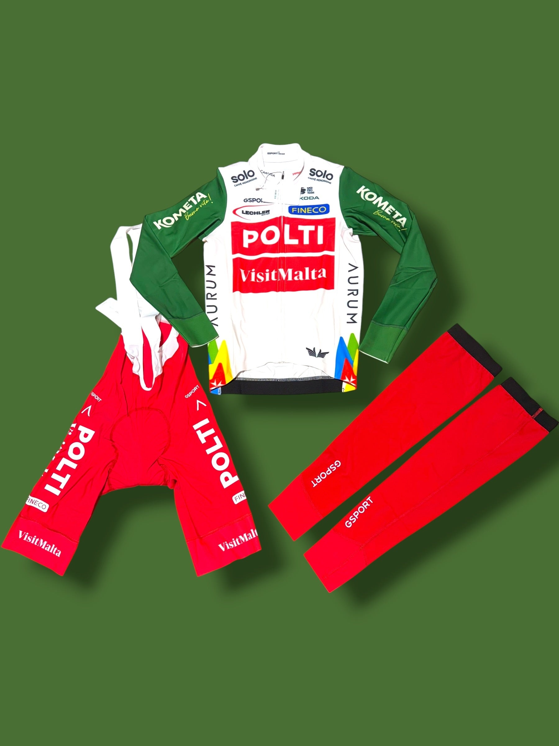 Long Sleeve Jersey Bib Shorts Knee Warmer Bundle| G-Sport Pro Cycling Kit