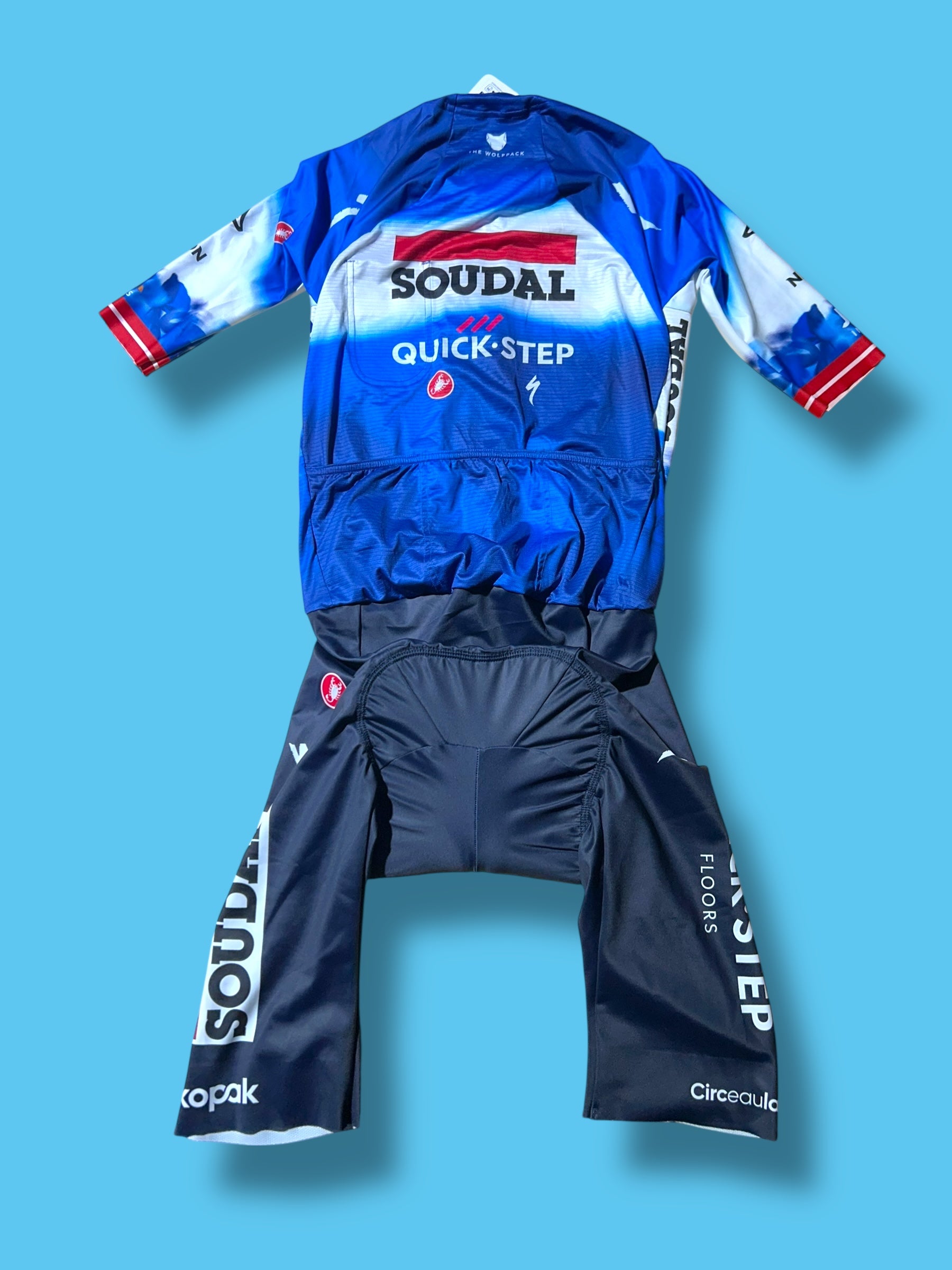 San Remo BTW Speed Suit Aerosuit Road Racing Pro Rider Issued | Castelli | Soudal Quick-Step Cycling Kit