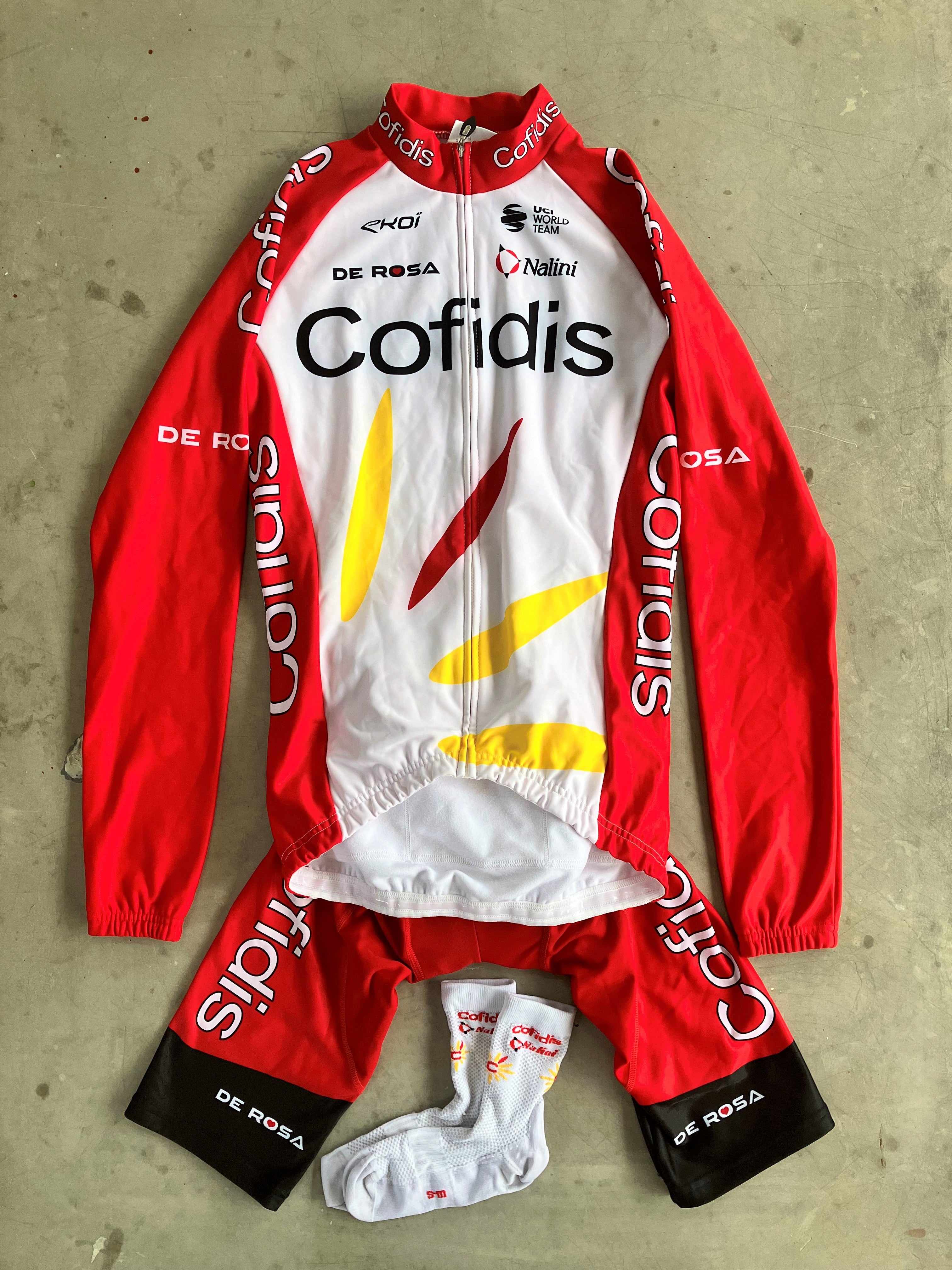 Cofidis | Nalini Winter Bundle - Thermal Jersey / Jacket, Thermal Bibs, Socks | S/M | Rider-Issued Pro Team Kit
