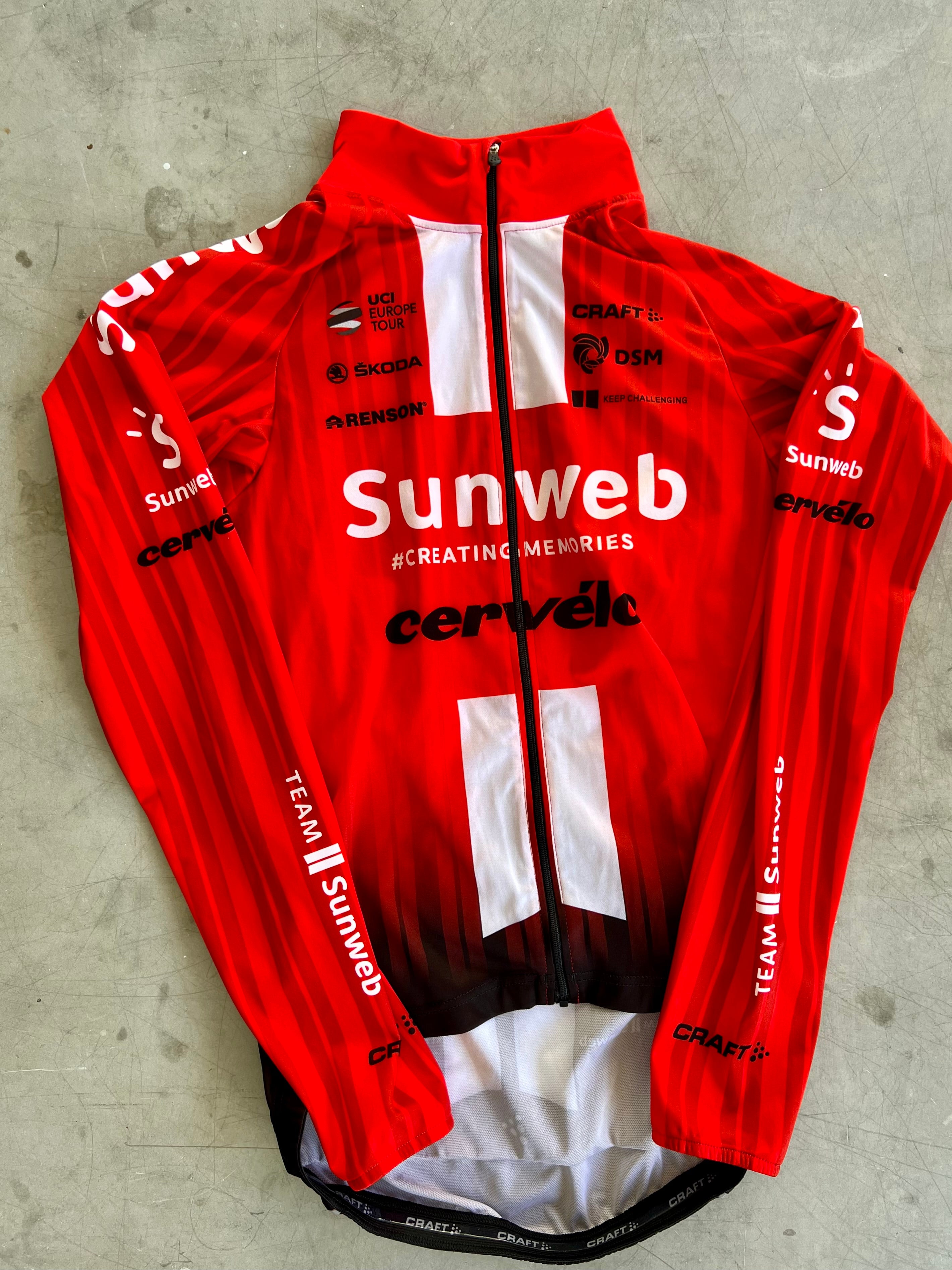 Sunweb 2020 | Craft Red & Black Rain Jacket | Size S | Rider-Issued Pro Team Kit