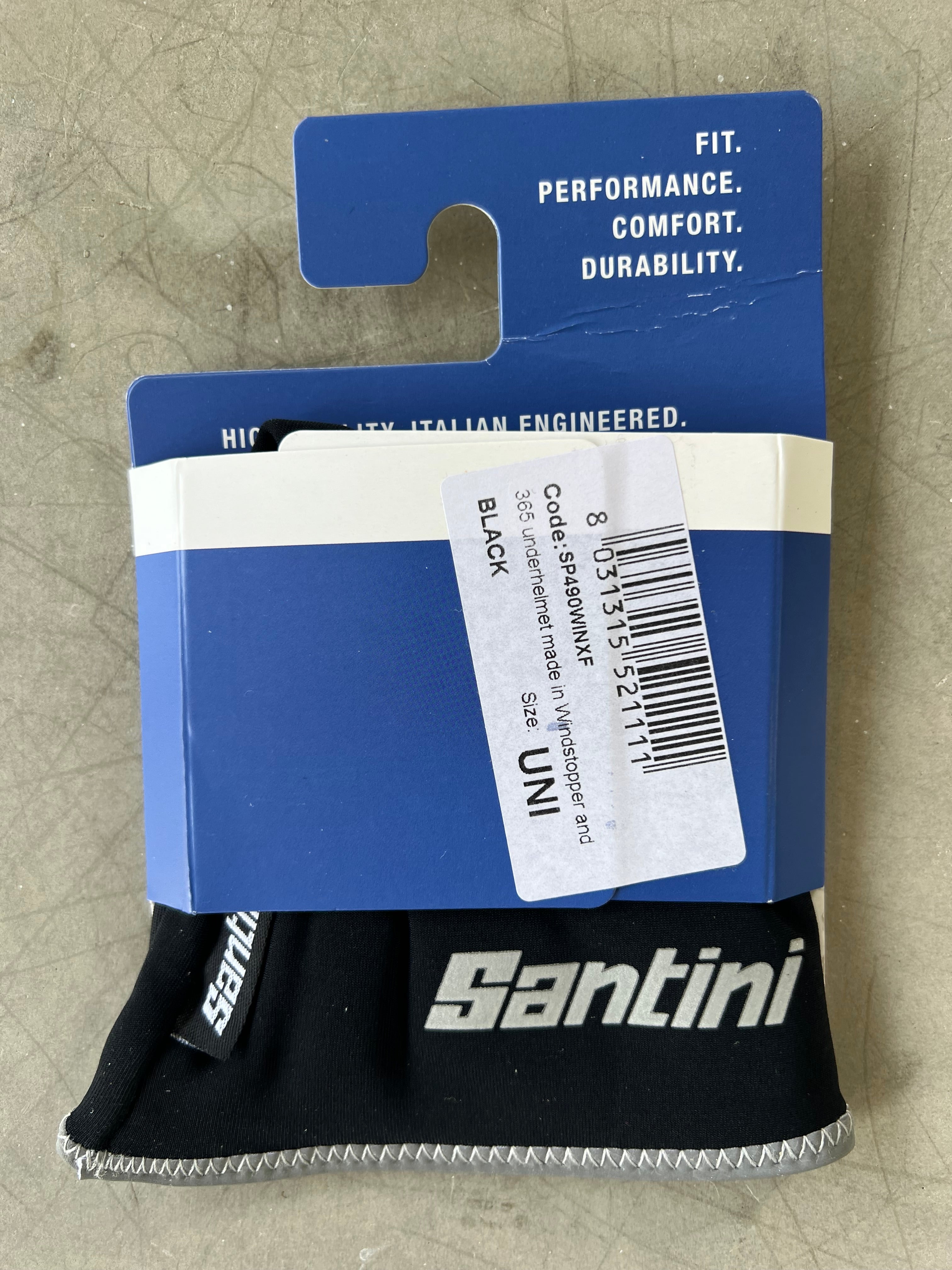 Trek Segafredo | Santini Windproof Helmet Liner | Black | Rider-Issued Pro Team Kit
