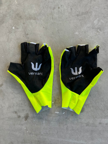 Bingoal | Vermarc Unpadded Cycling Gloves | Yellow | Rider-Issued Pro Team Kit