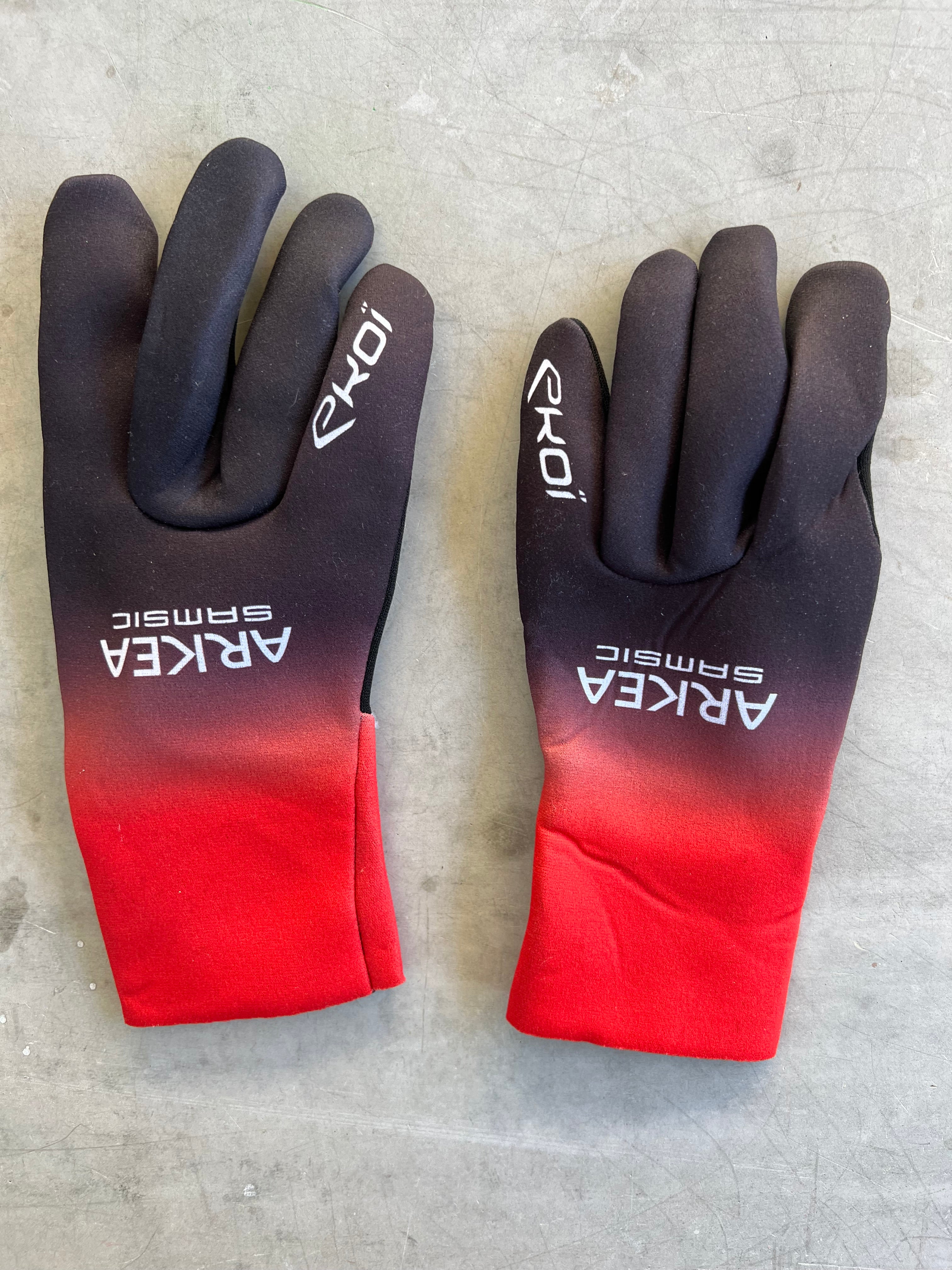 Arkea Samsic | Ekoi Neoprene Winter Gloves | Red | Rider-Issued Pro Team Kit