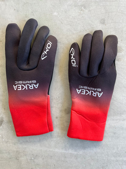 Arkea Samsic | Ekoi Neoprene Winter Gloves | Red | Rider-Issued Pro Team Kit