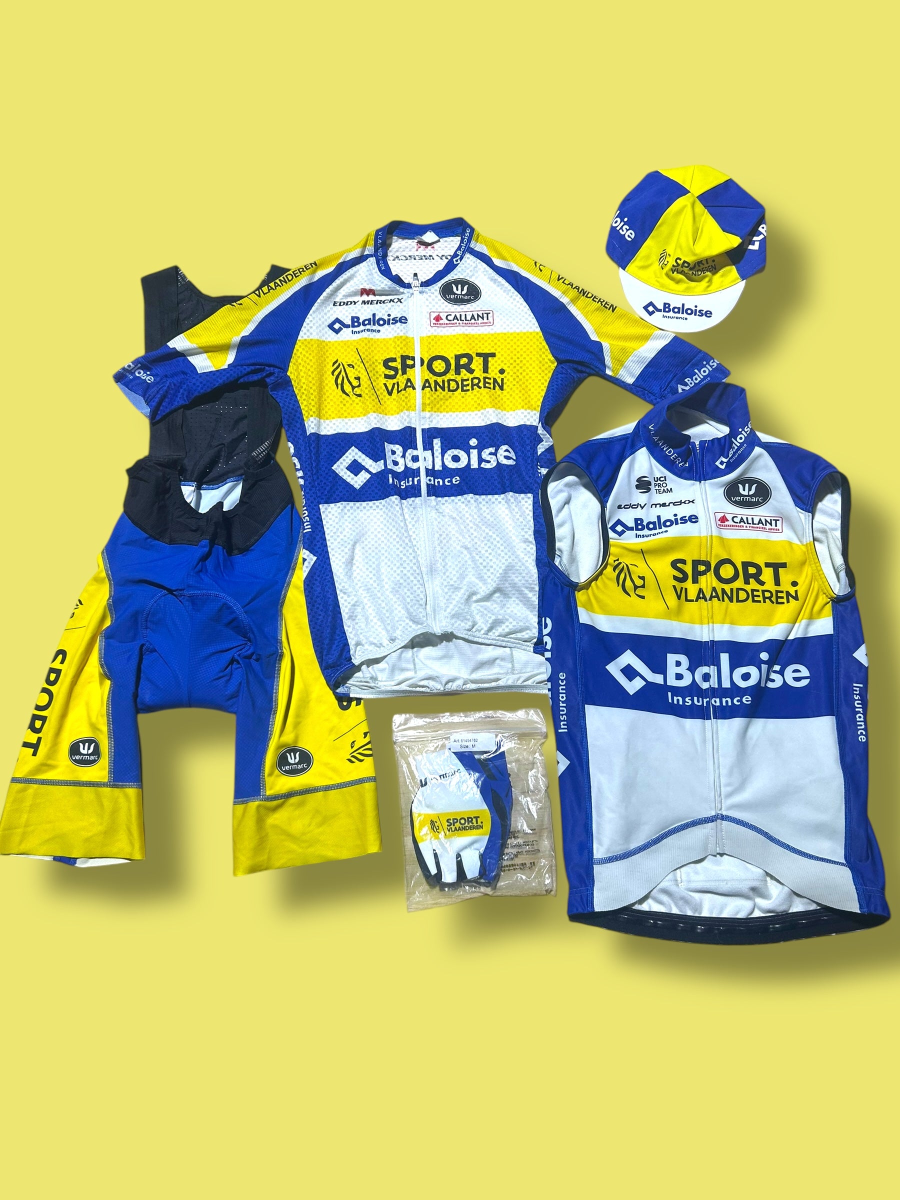 Summer Jersey, Bib Shorts, Vest, Cap and Mitts Bundle | Vermarc |  Flanders Baloise| Pro Cycling Kit